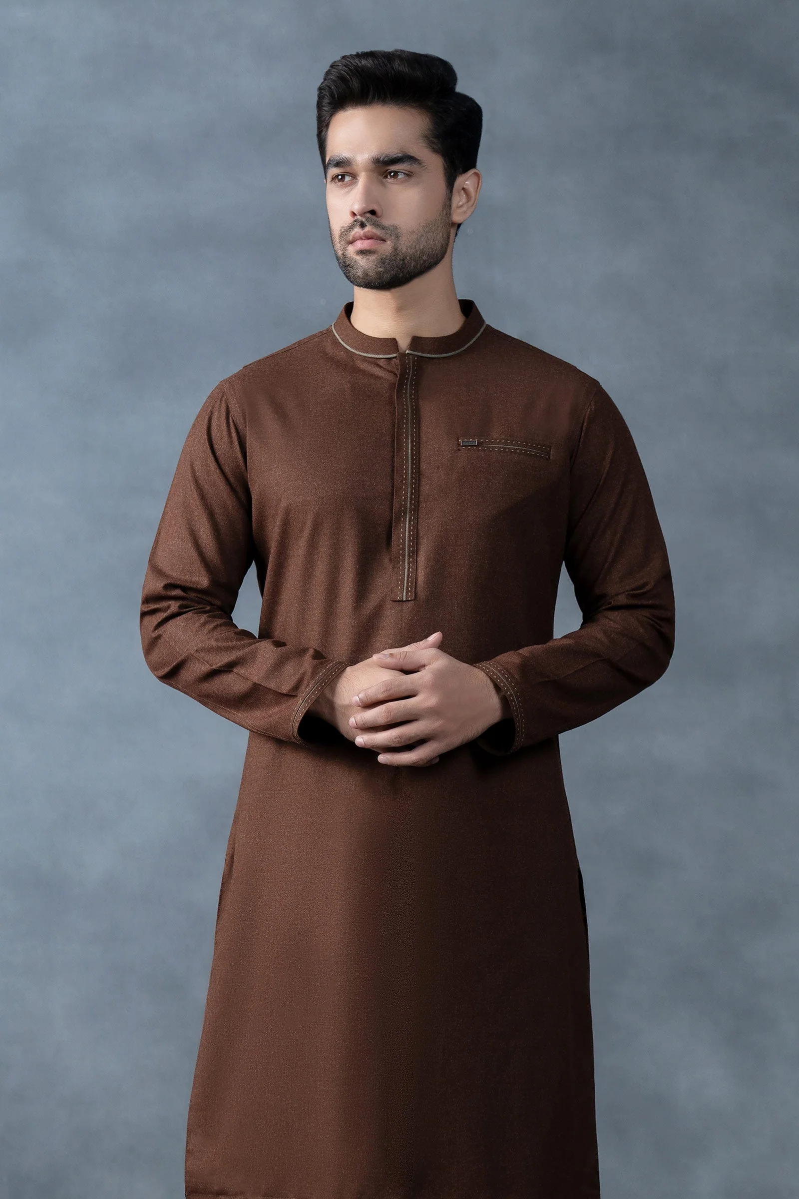 Nova Yarn Dyed Khaddar Kurta - Image 3