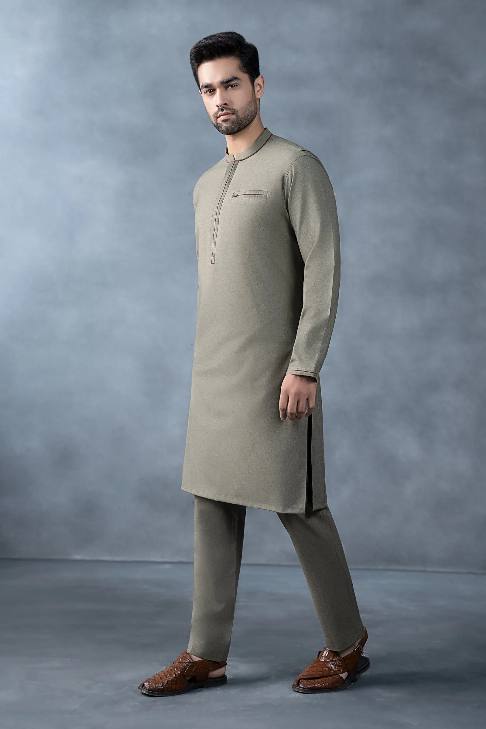 Nova Yarn Dyed Khaddar Kurta - Image 3
