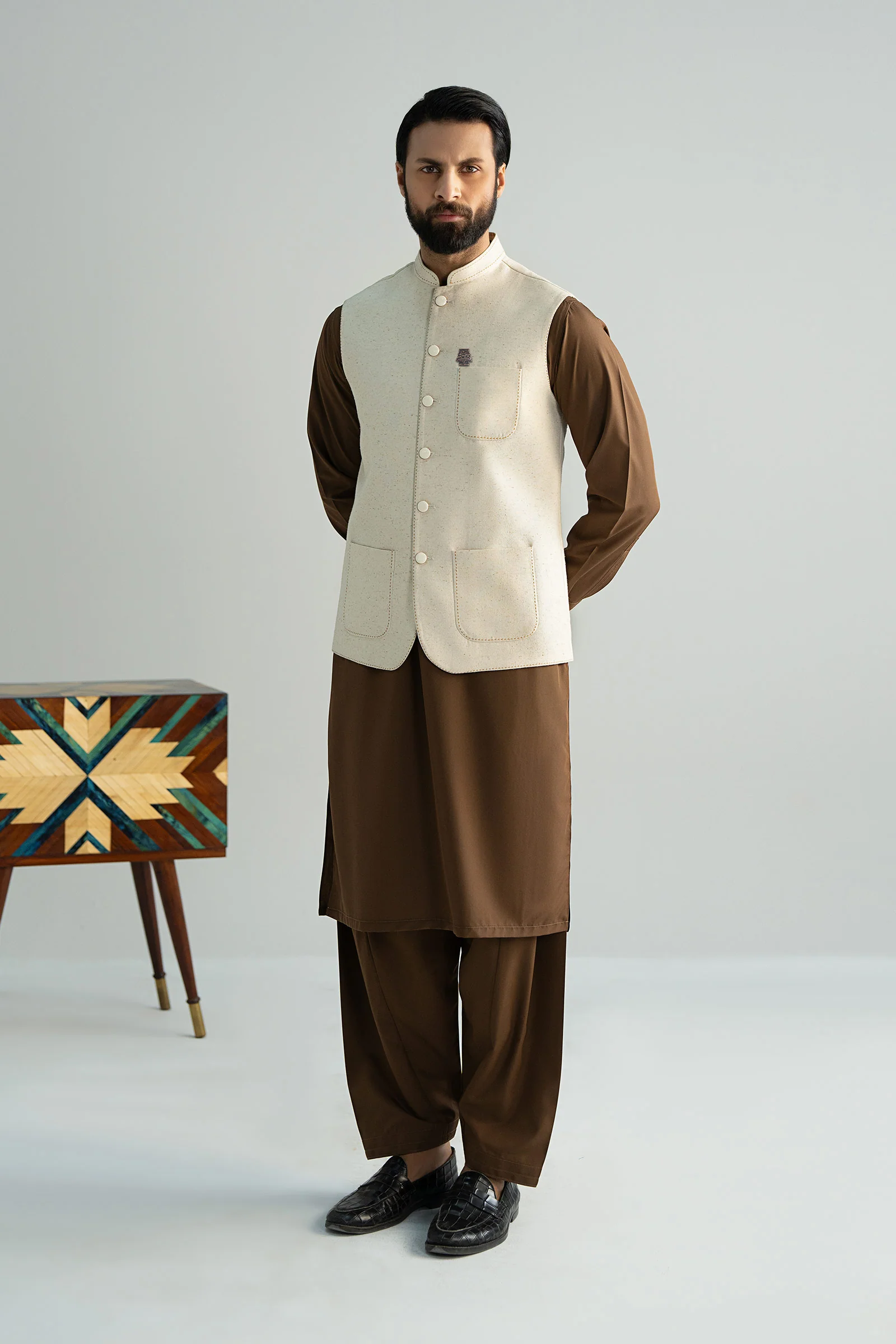 Natural Karandi Waistcoat - Image 3