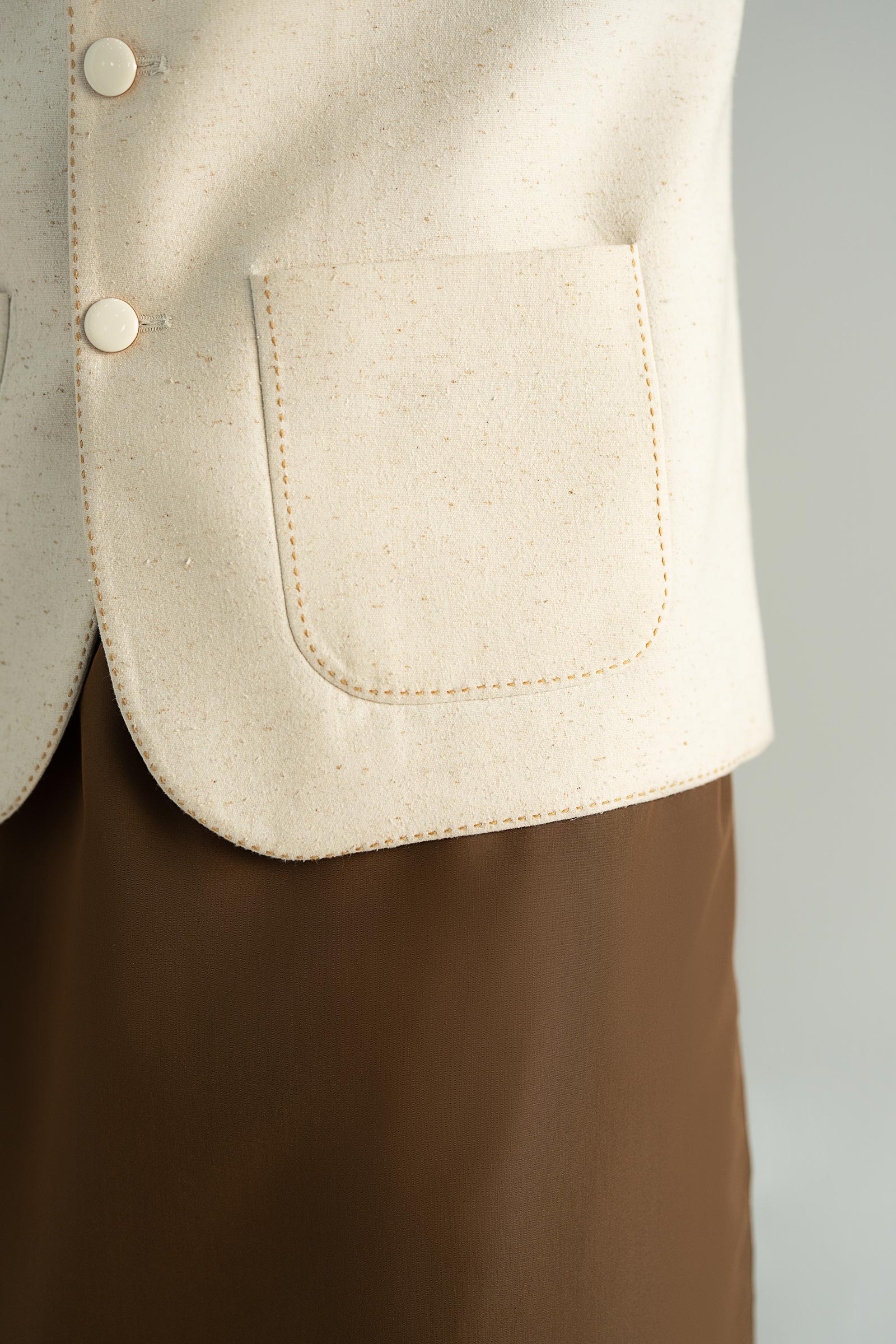 Natural Karandi Waistcoat - Image 6