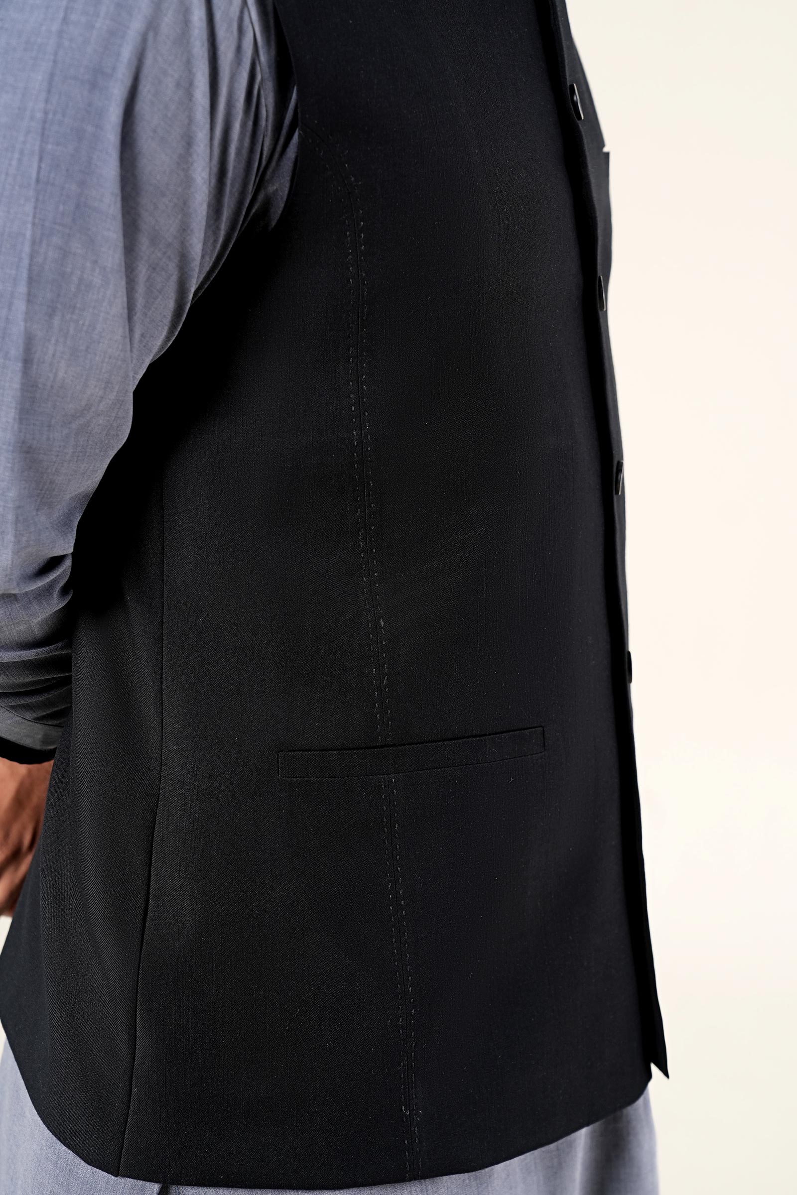 Blended Black Waistcoat - Image 3