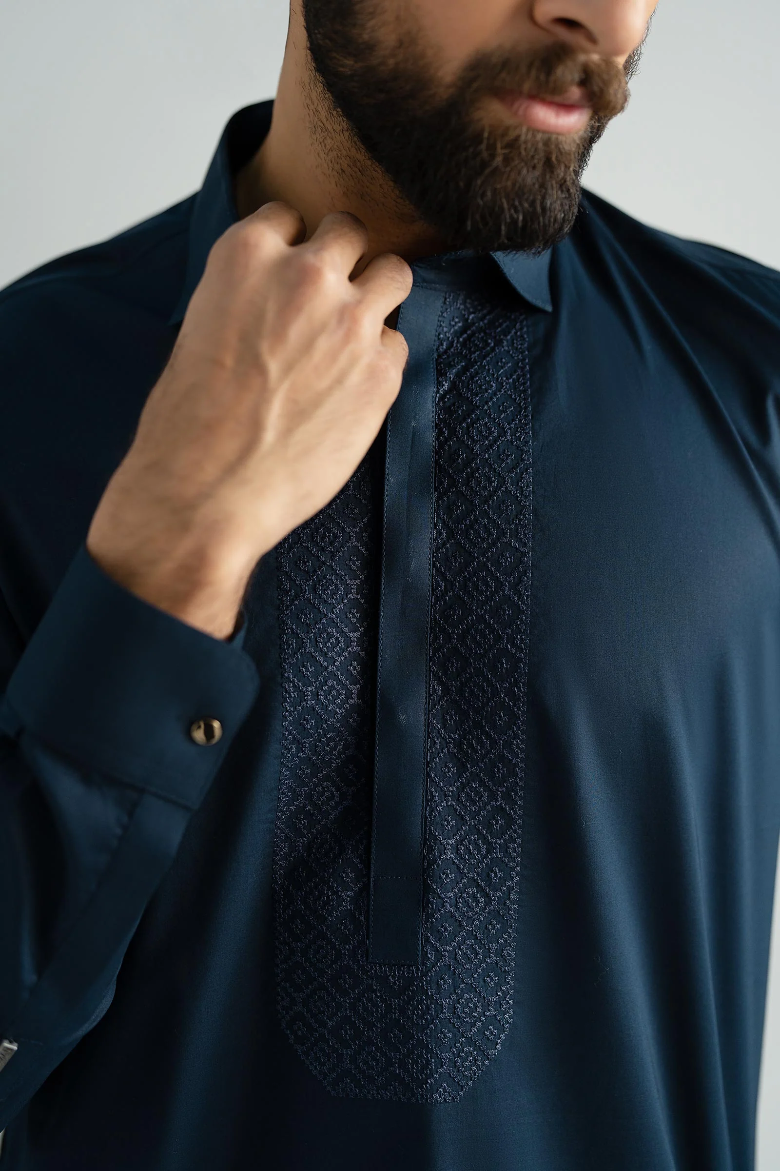 2 Piece Embroidered Cotton Suit - Image 5