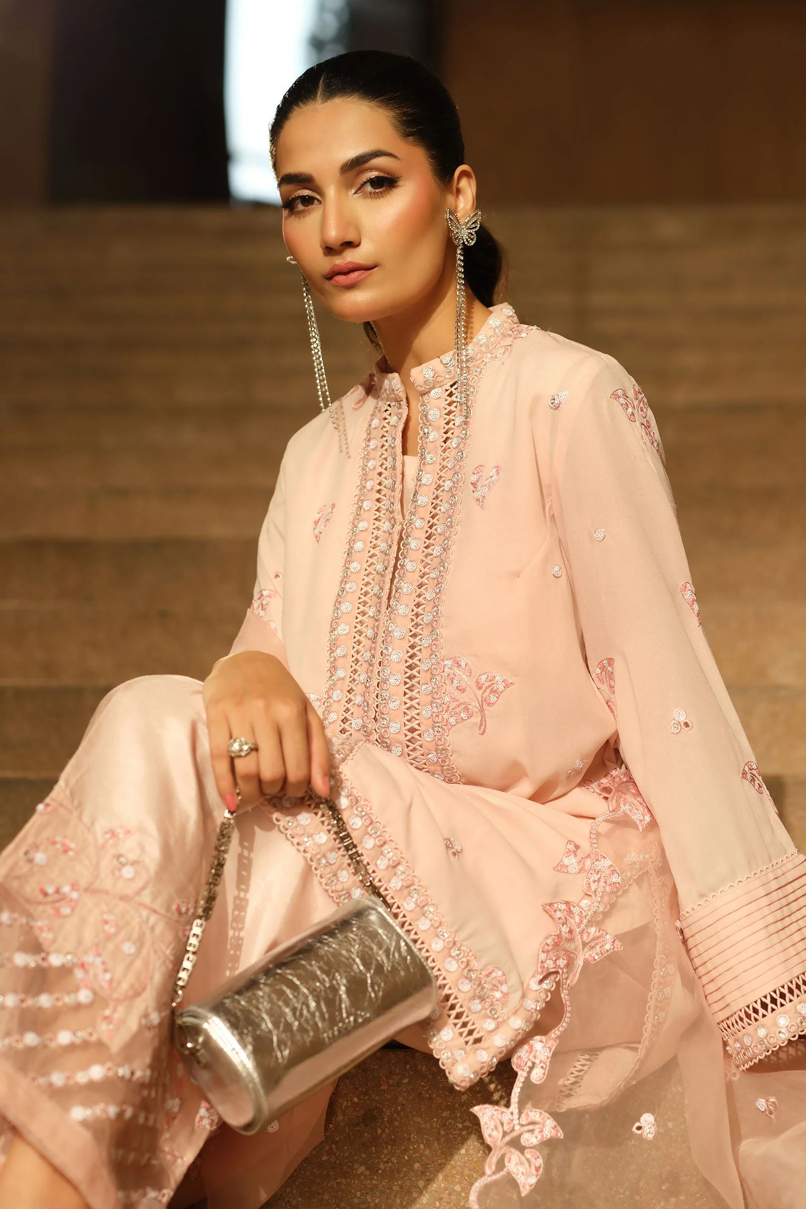 3 Piece Embroidered Georgette Suit - Image 4