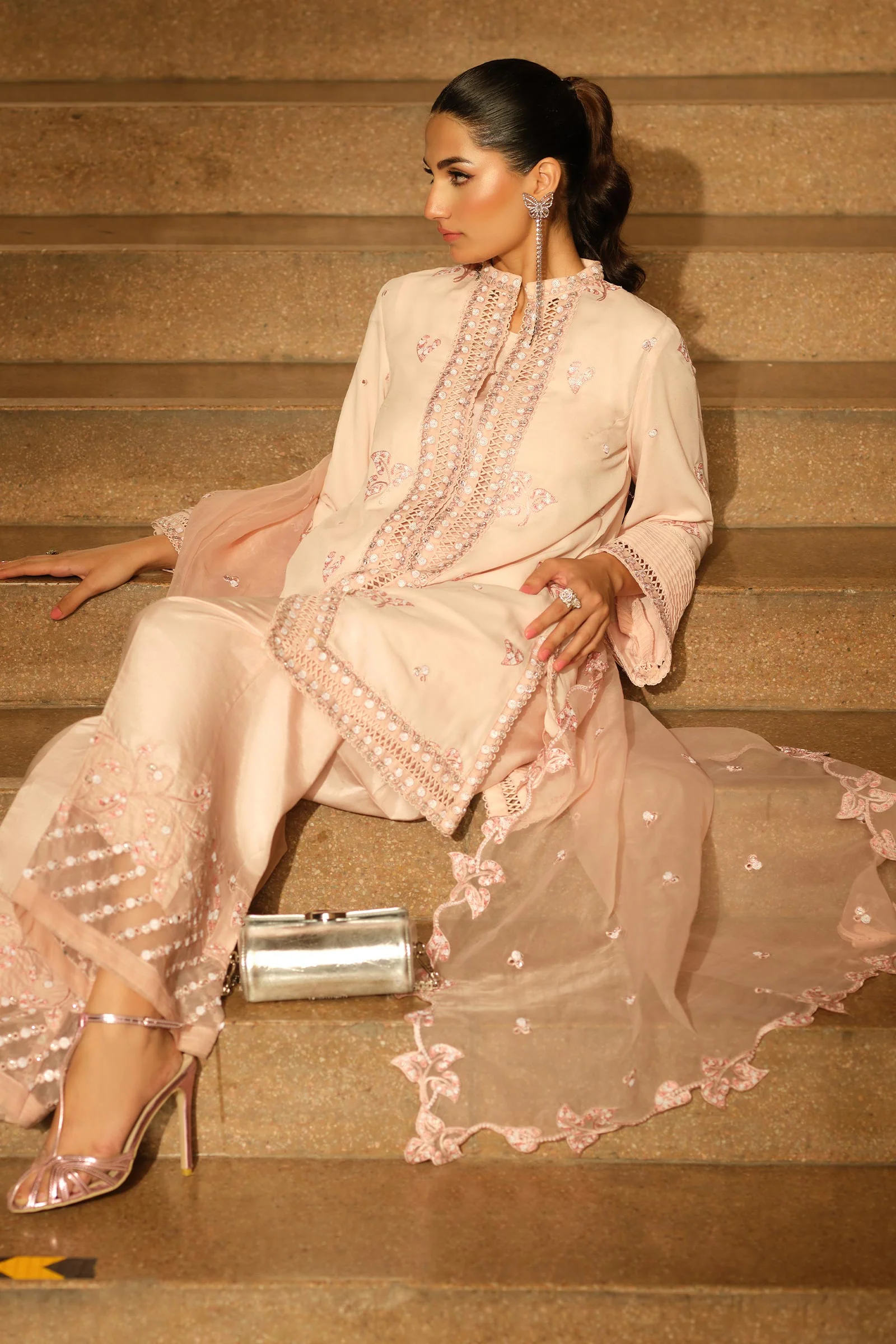 3 Piece Embroidered Georgette Suit - Image 5