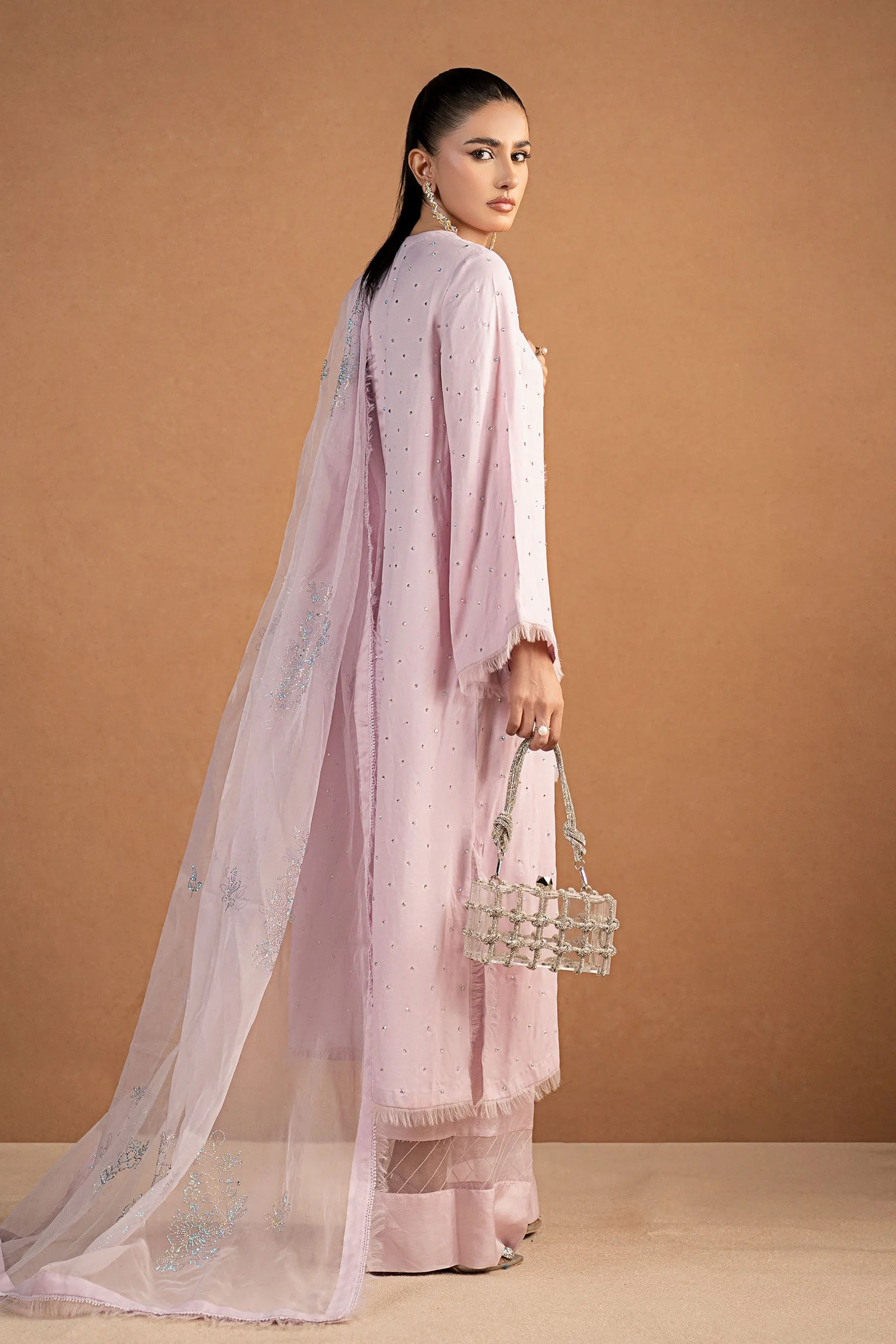 3 Piece Embellished Crepe Suit - Image 8