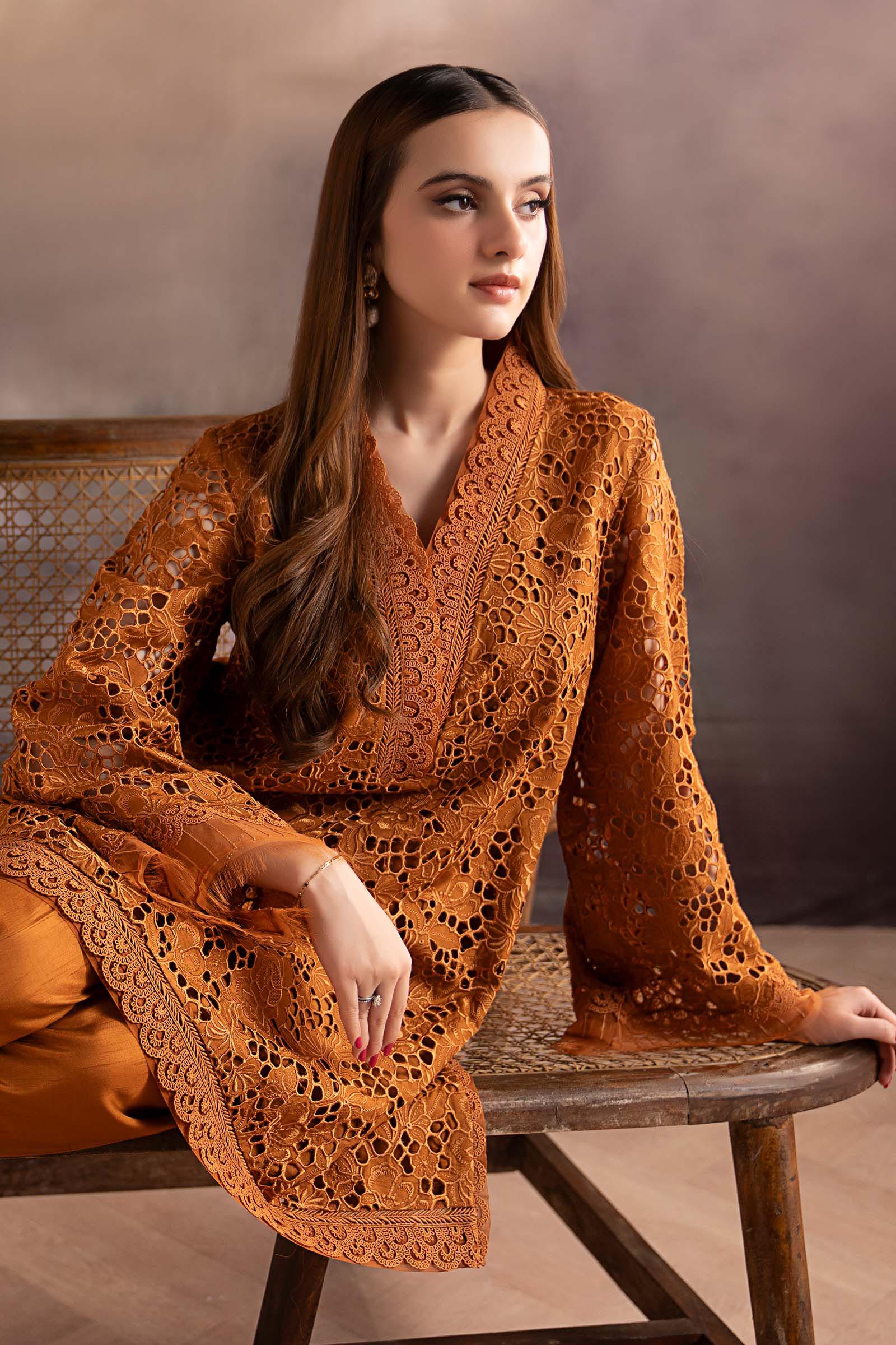3 Piece Embroidered Bamber Raw Silk Suit - Image 3