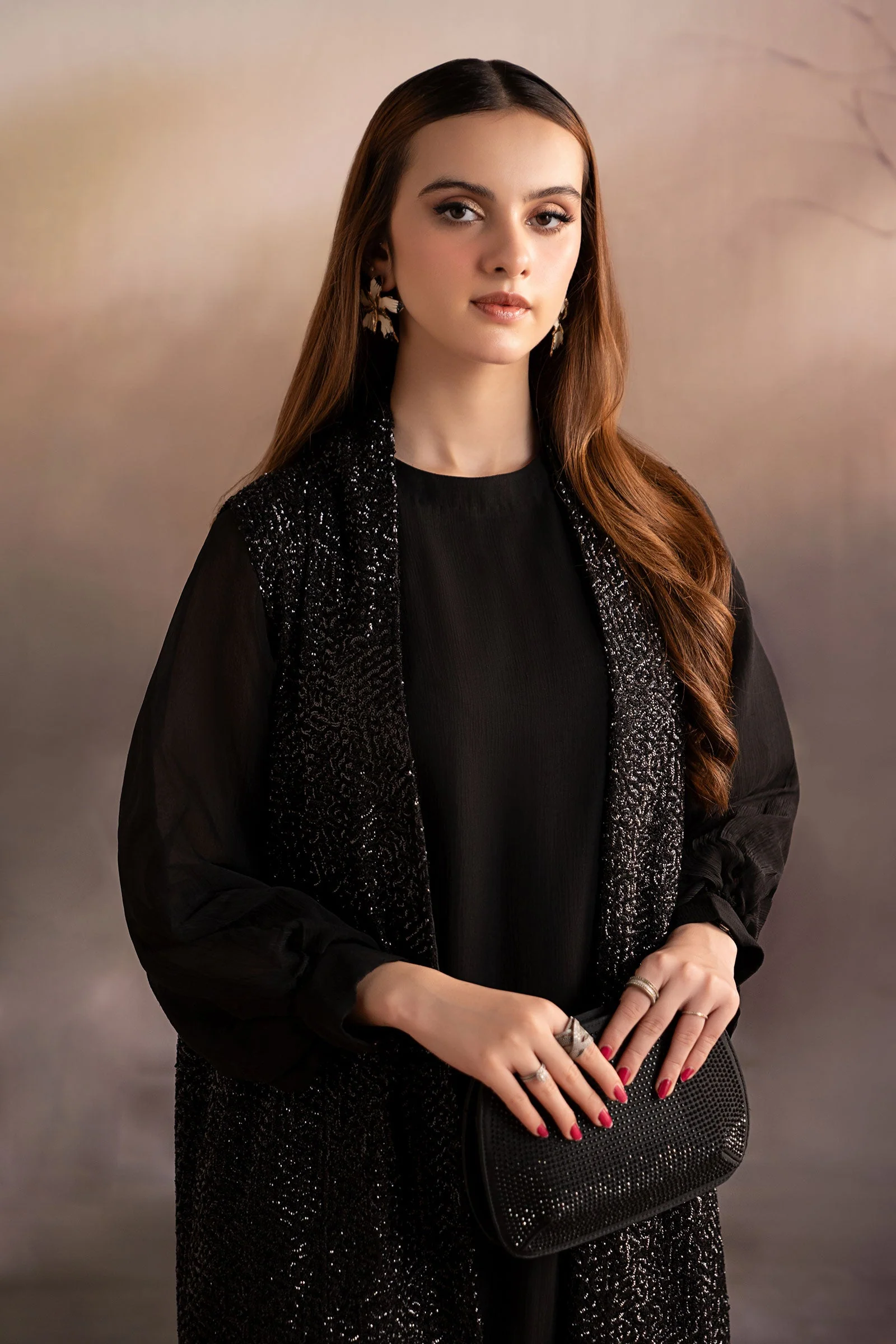 3 Piece Embroidered Raw Silk Suit - Image 3