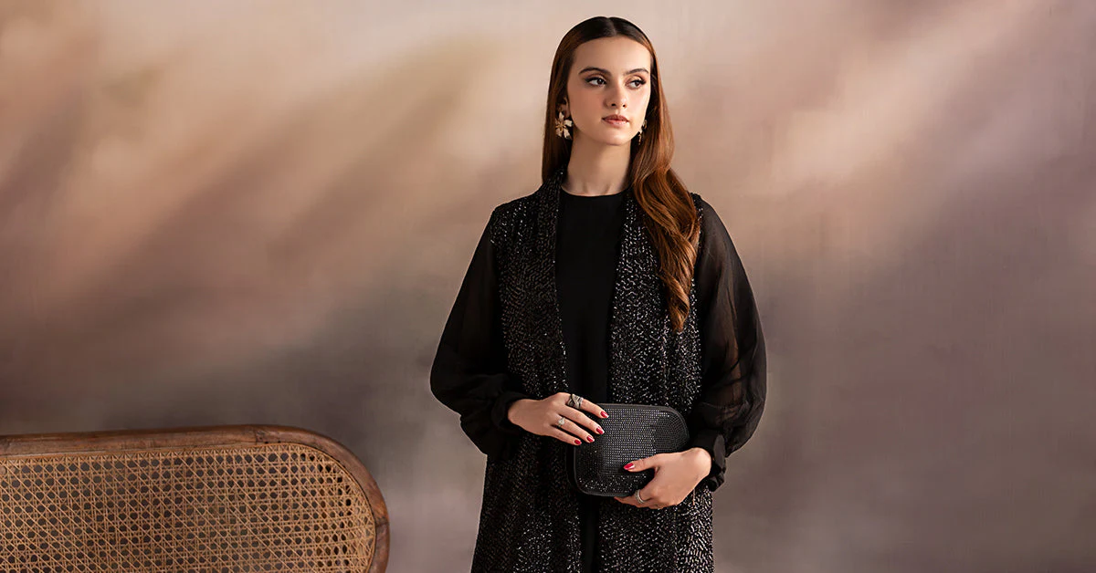 3 Piece Embroidered Raw Silk Suit - Image 9