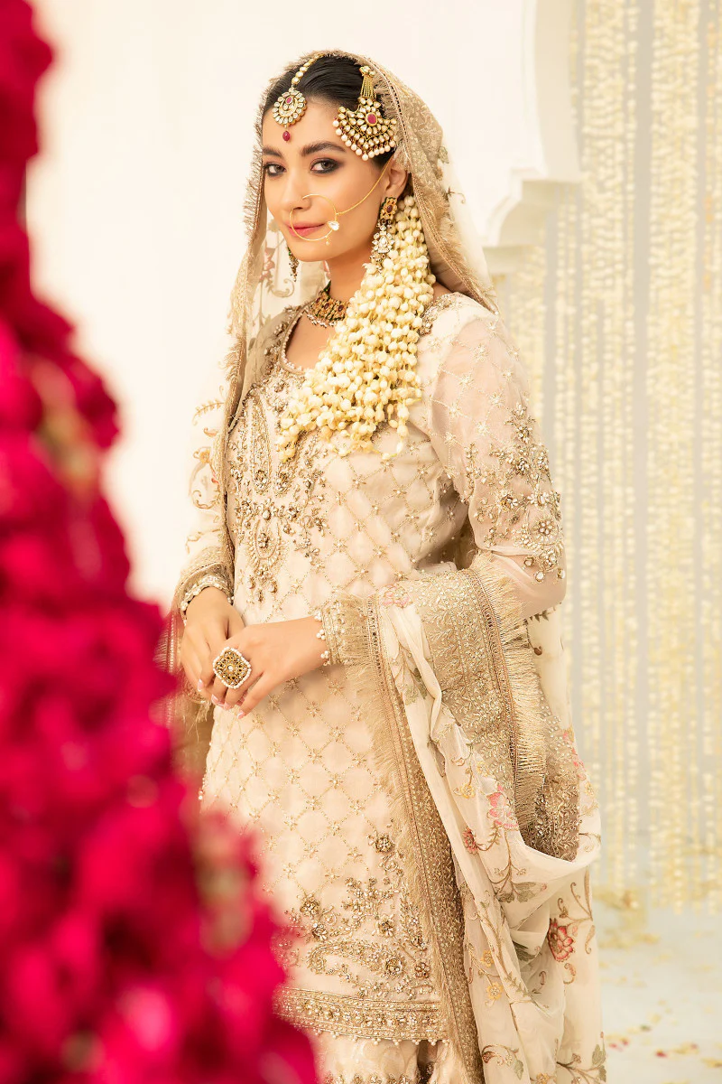 Maria B. Couture Ivory Gold MC-047 - Image 3
