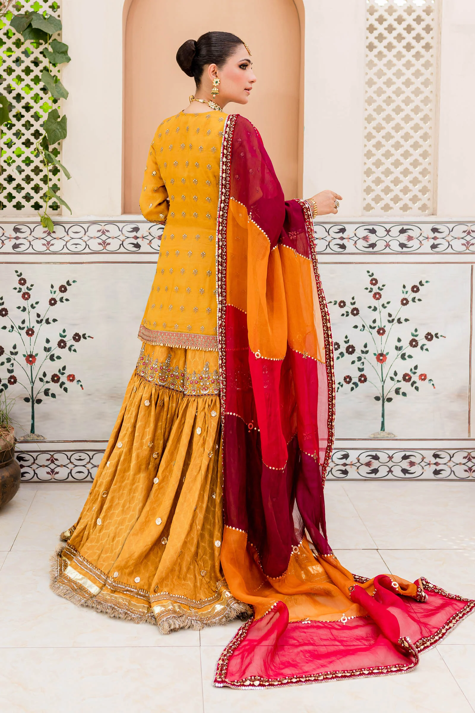 Maria B. Couture Mustard Yellow MC-905 - Image 7
