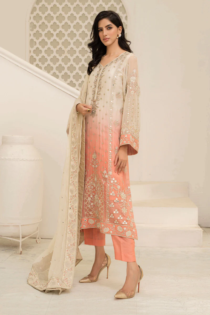 Suit Cream and Coral Pink MCS-22-208 - Image 3