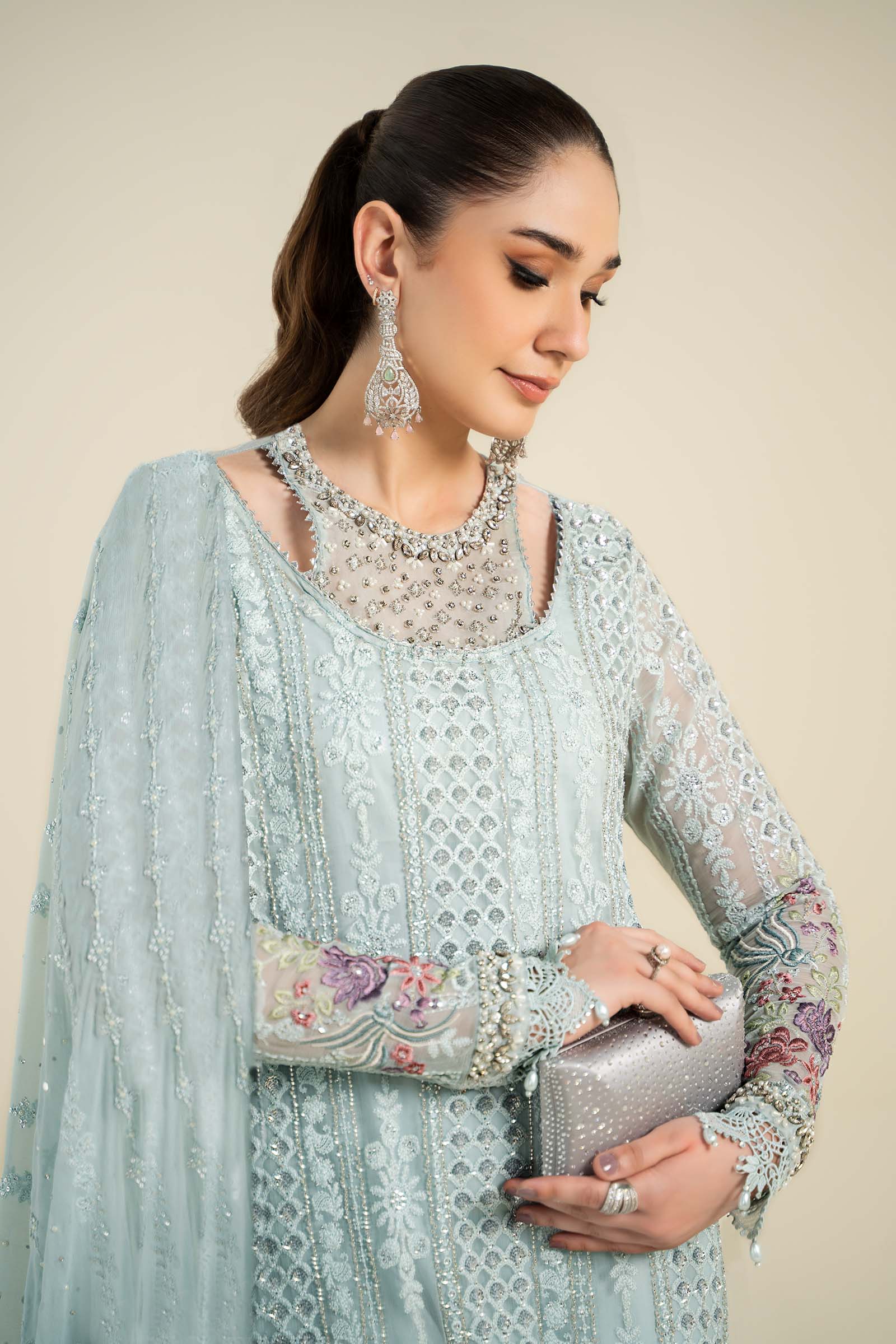 3 Piece Embroidered Chiffon Suit | MCS-24-103 - Image 3