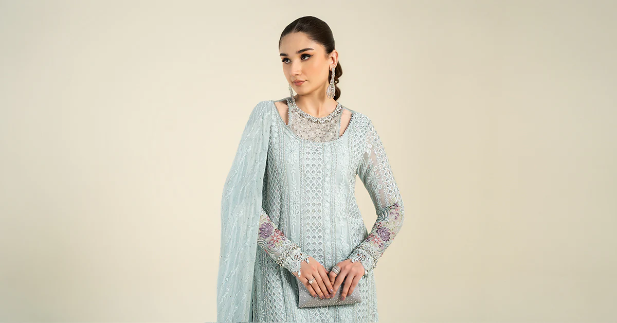 3 Piece Embroidered Chiffon Suit | MCS-24-103 - Image 8