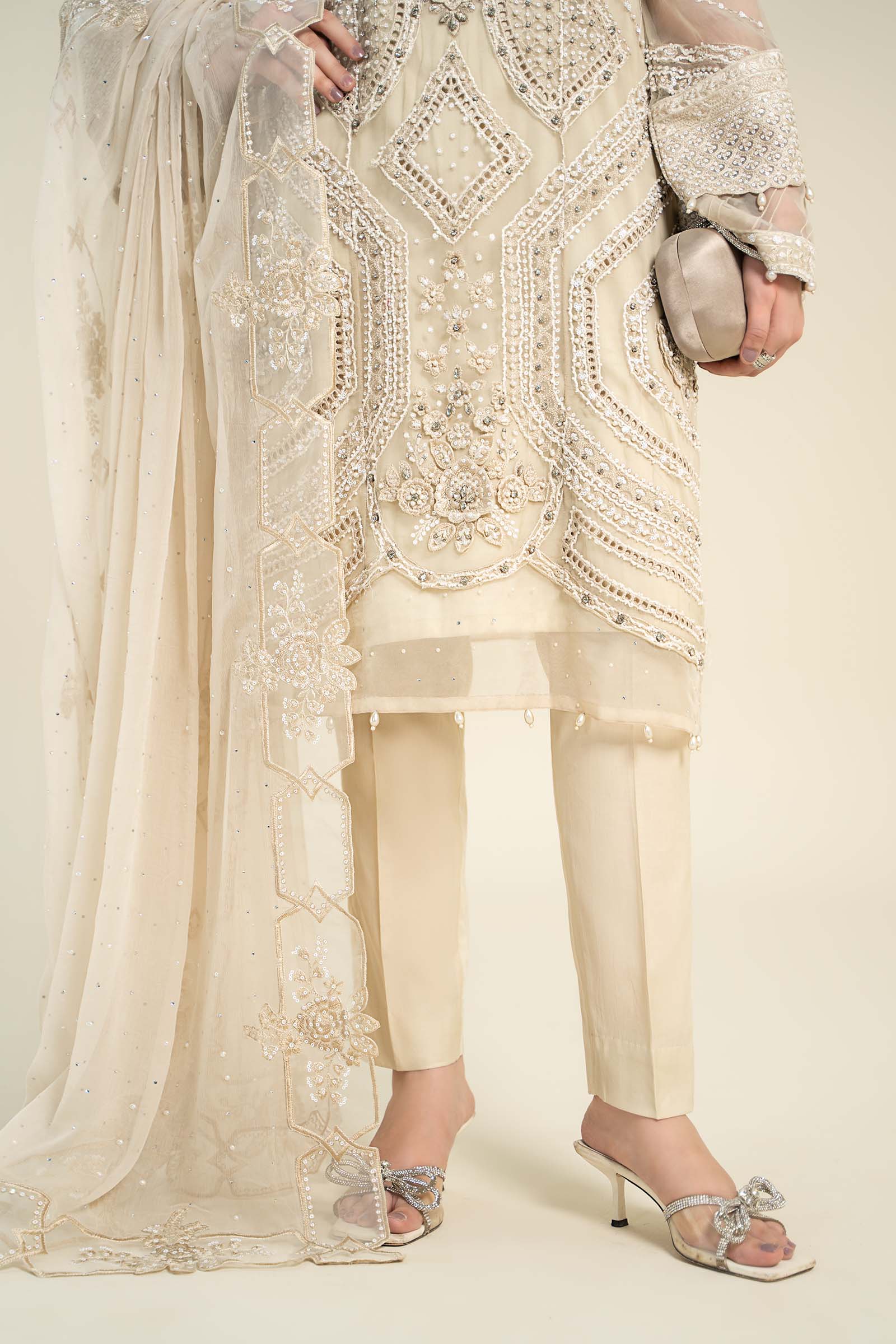 3 Piece Embroidered Chiffon Suit | MCS-24-104 - Image 5