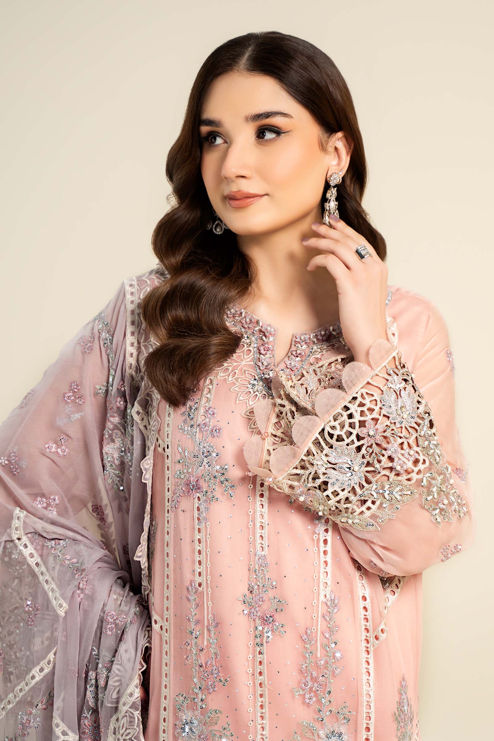 3 Piece Embroidered Chiffon Suit | MCS-24-106 - Image 2