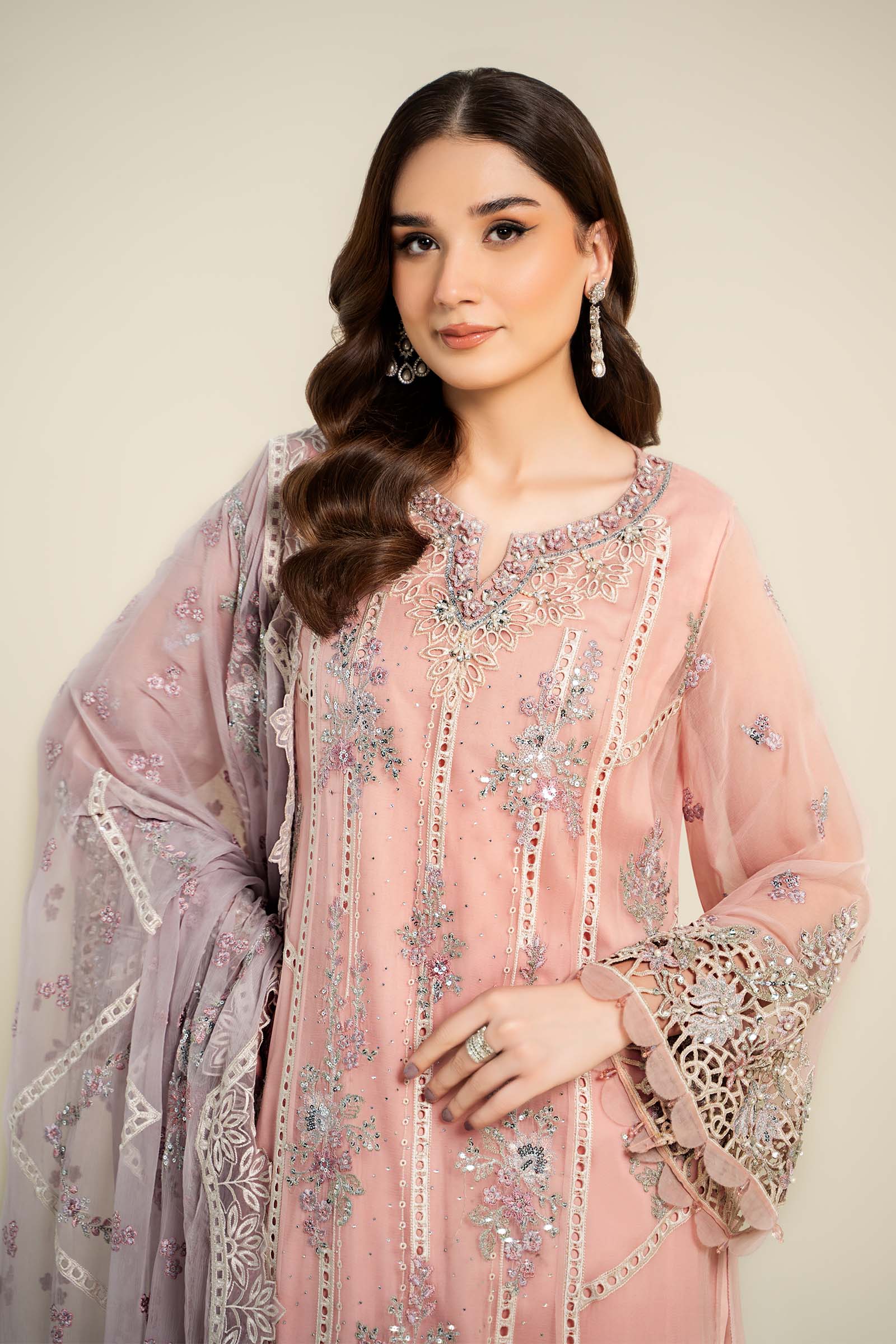 3 Piece Embroidered Chiffon Suit | MCS-24-106 - Image 3
