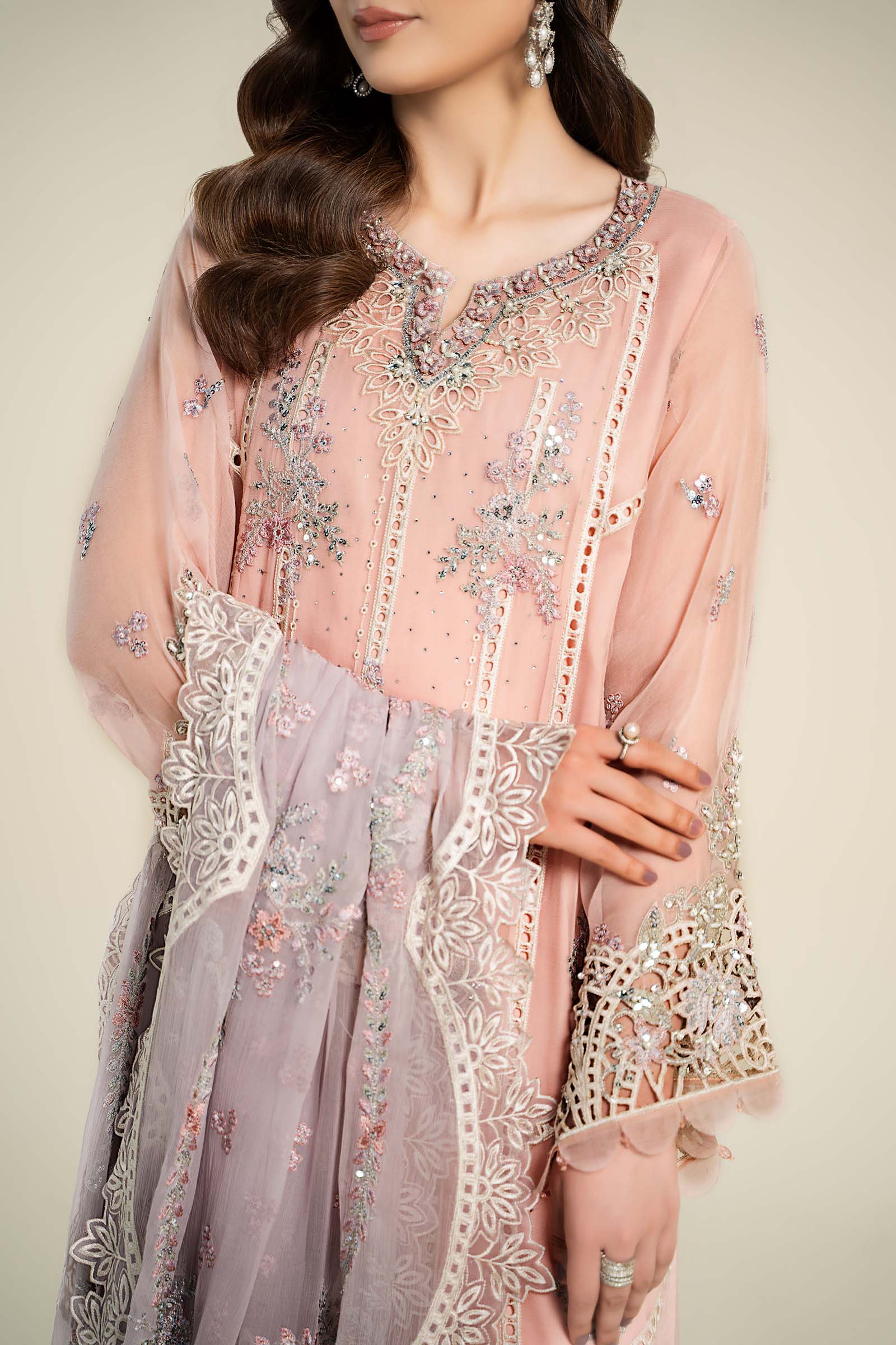 3 Piece Embroidered Chiffon Suit | MCS-24-106 - Image 5