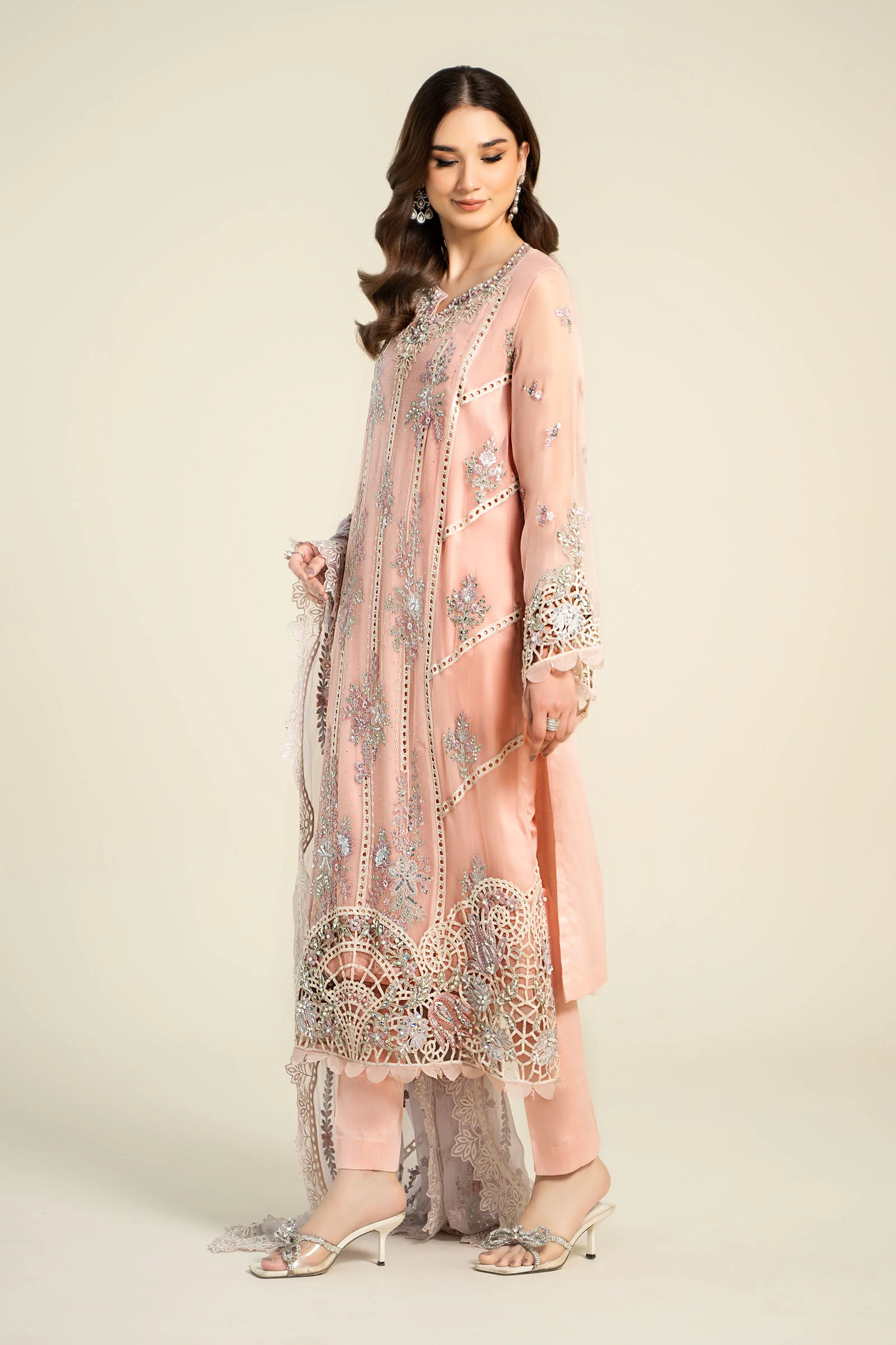 3 Piece Embroidered Chiffon Suit | MCS-24-106 - Image 6