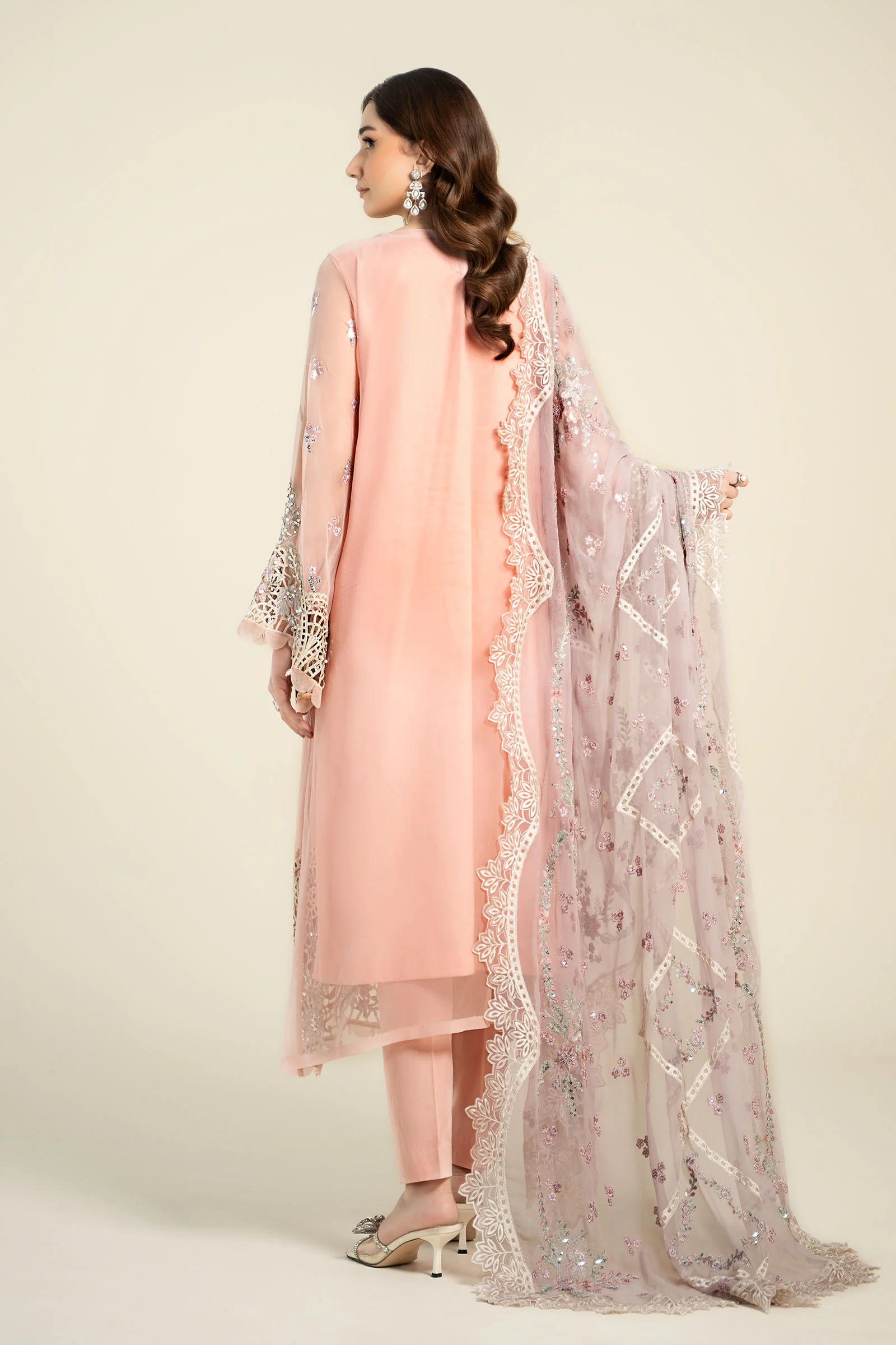 3 Piece Embroidered Chiffon Suit | MCS-24-106 - Image 7