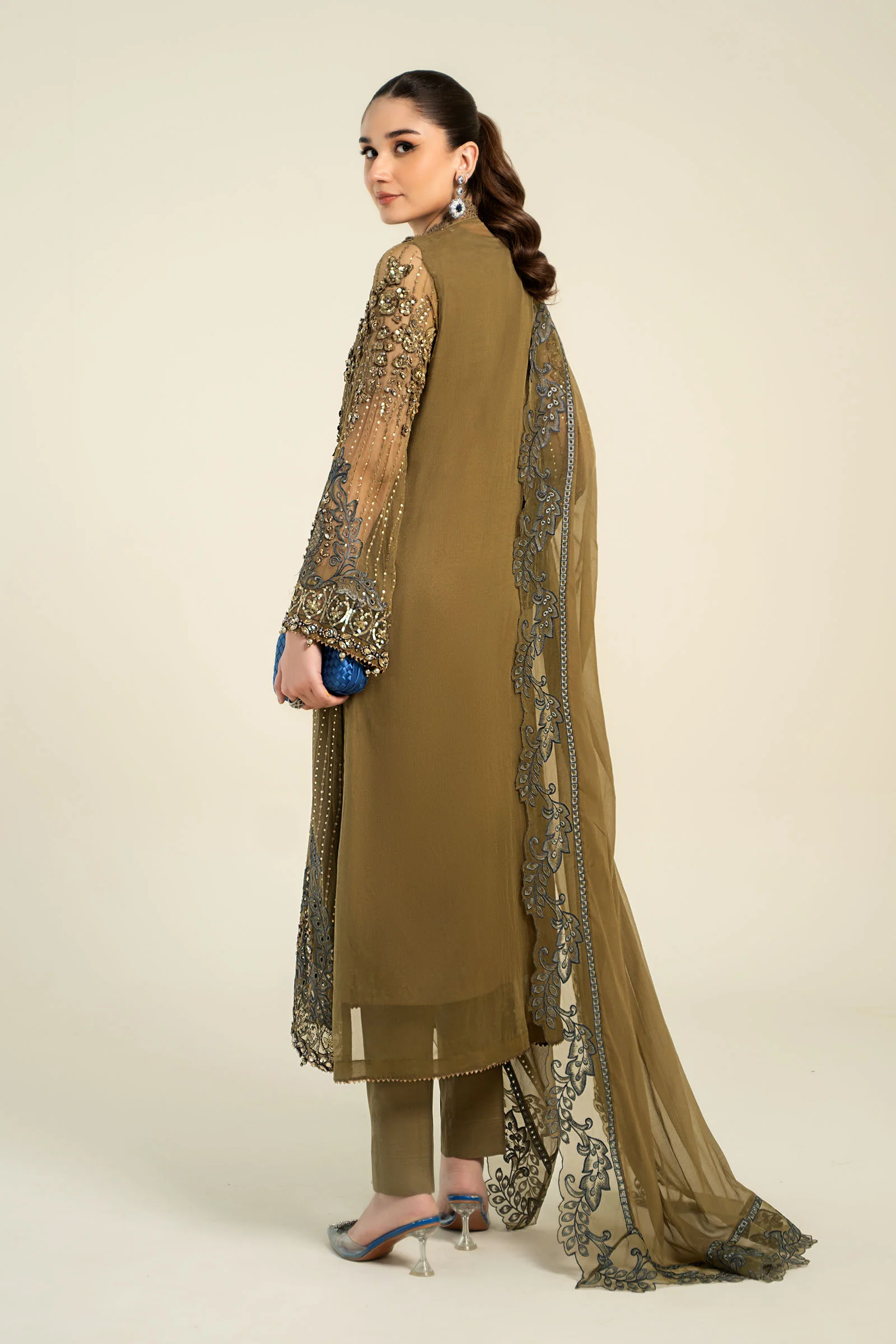 3 Piece Embroidered Chiffon Suit | MCS-24-108 - Image 6