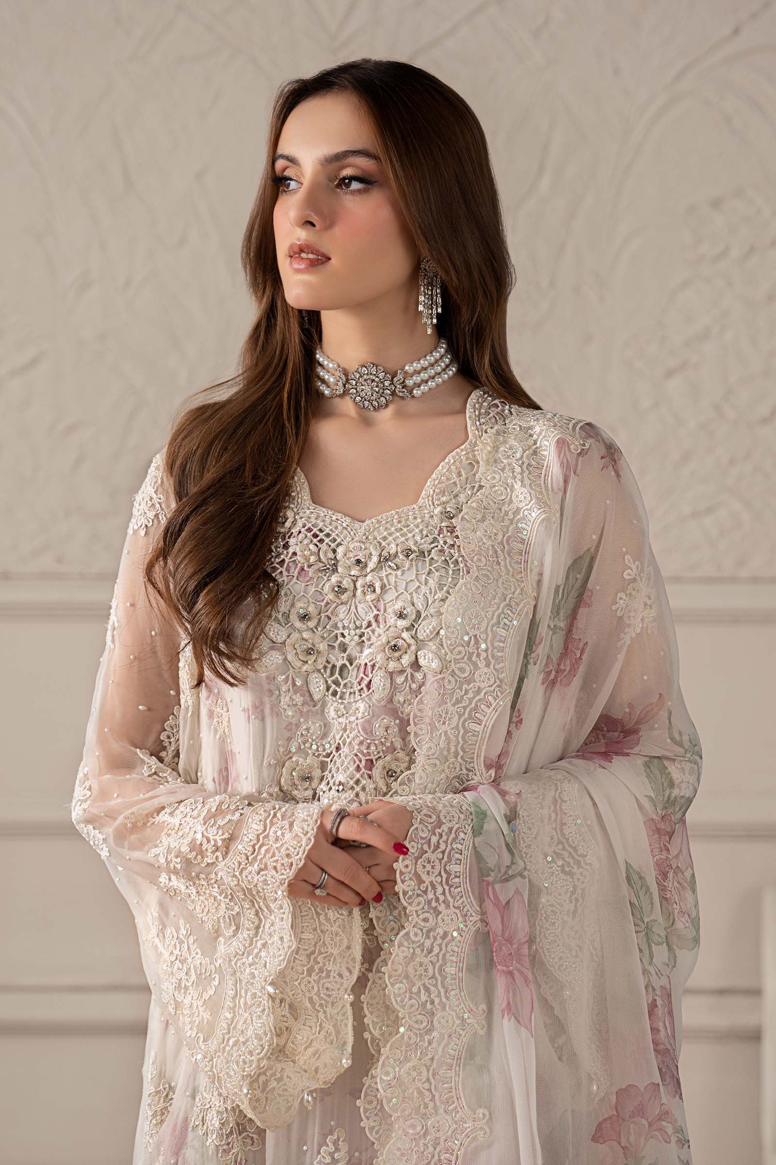 3 Piece Embroidered Chiffon Suit | MCS-25-101 - Image 2