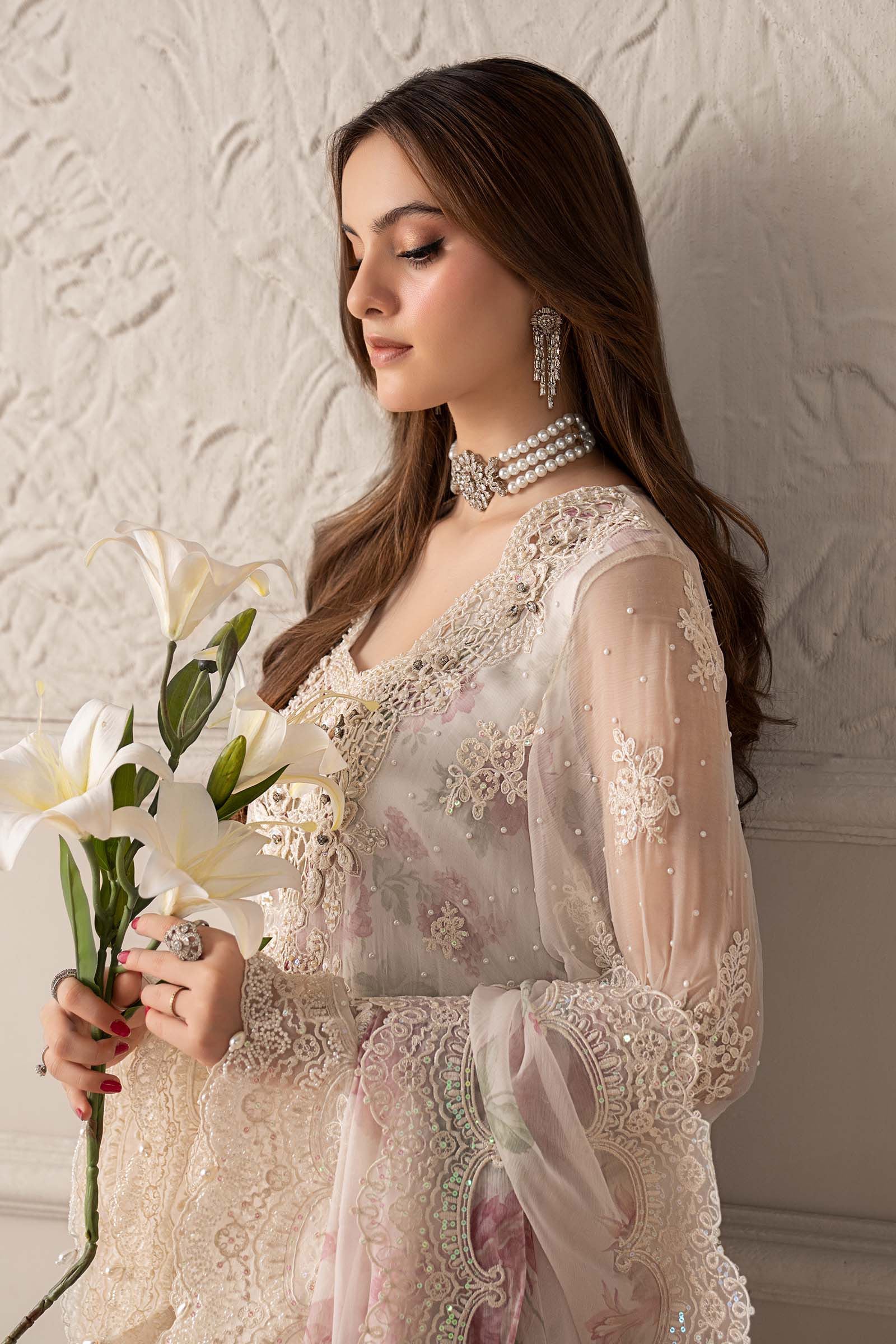 3 Piece Embroidered Chiffon Suit | MCS-25-101 - Image 3