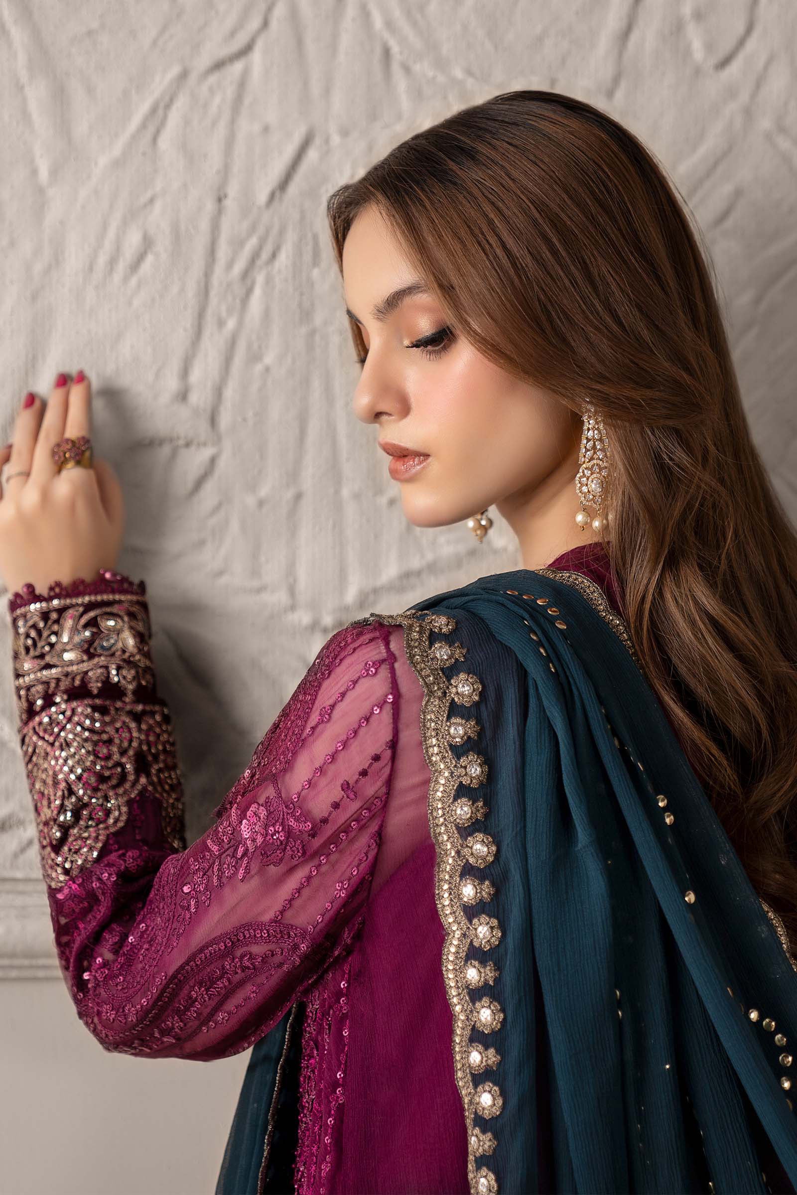 3 Piece Embroidered Chiffon Suit | MCS-25-102 - Image 3