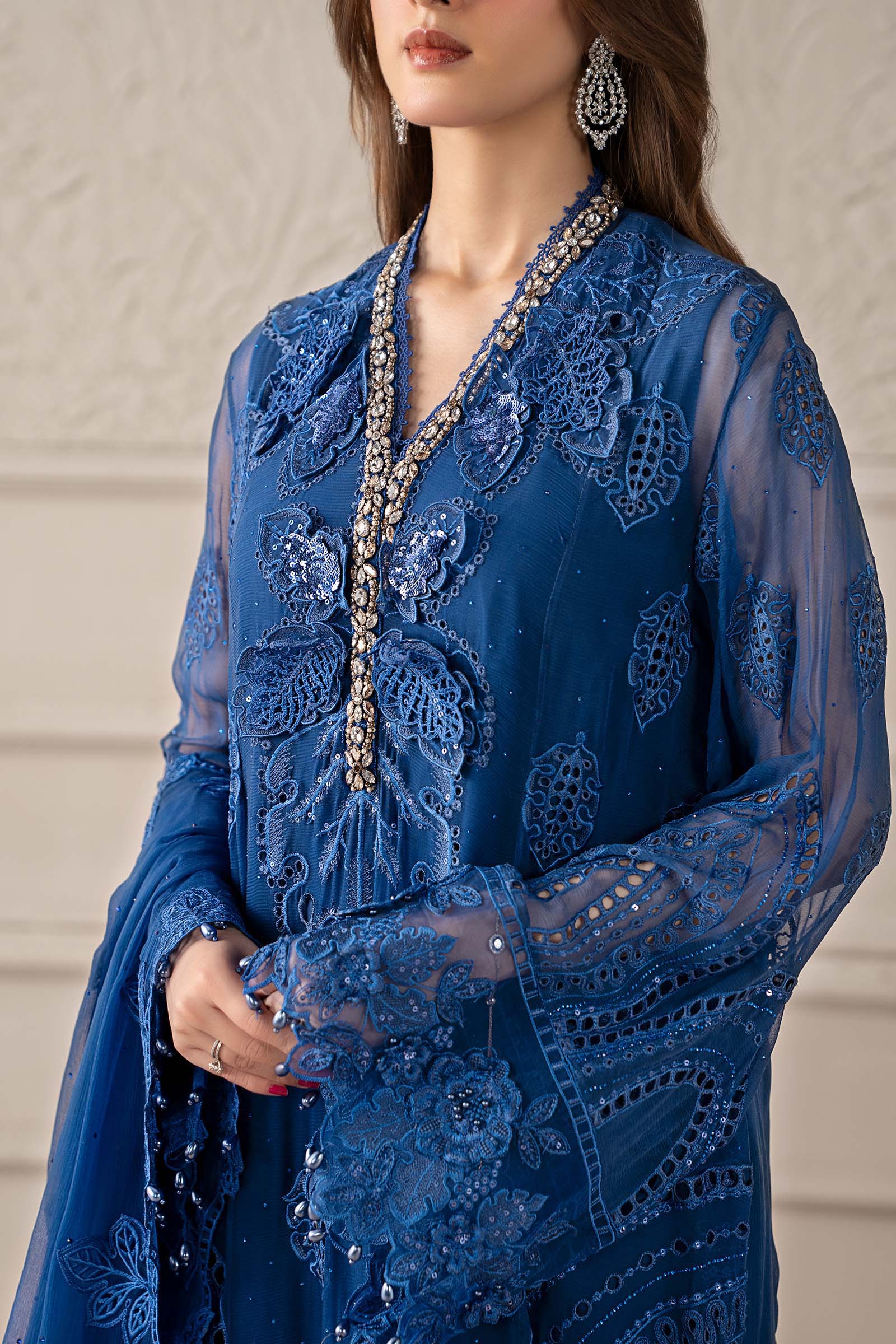 3 Piece Embroidered Chiffon Suit | MCS-25-103 - Image 3