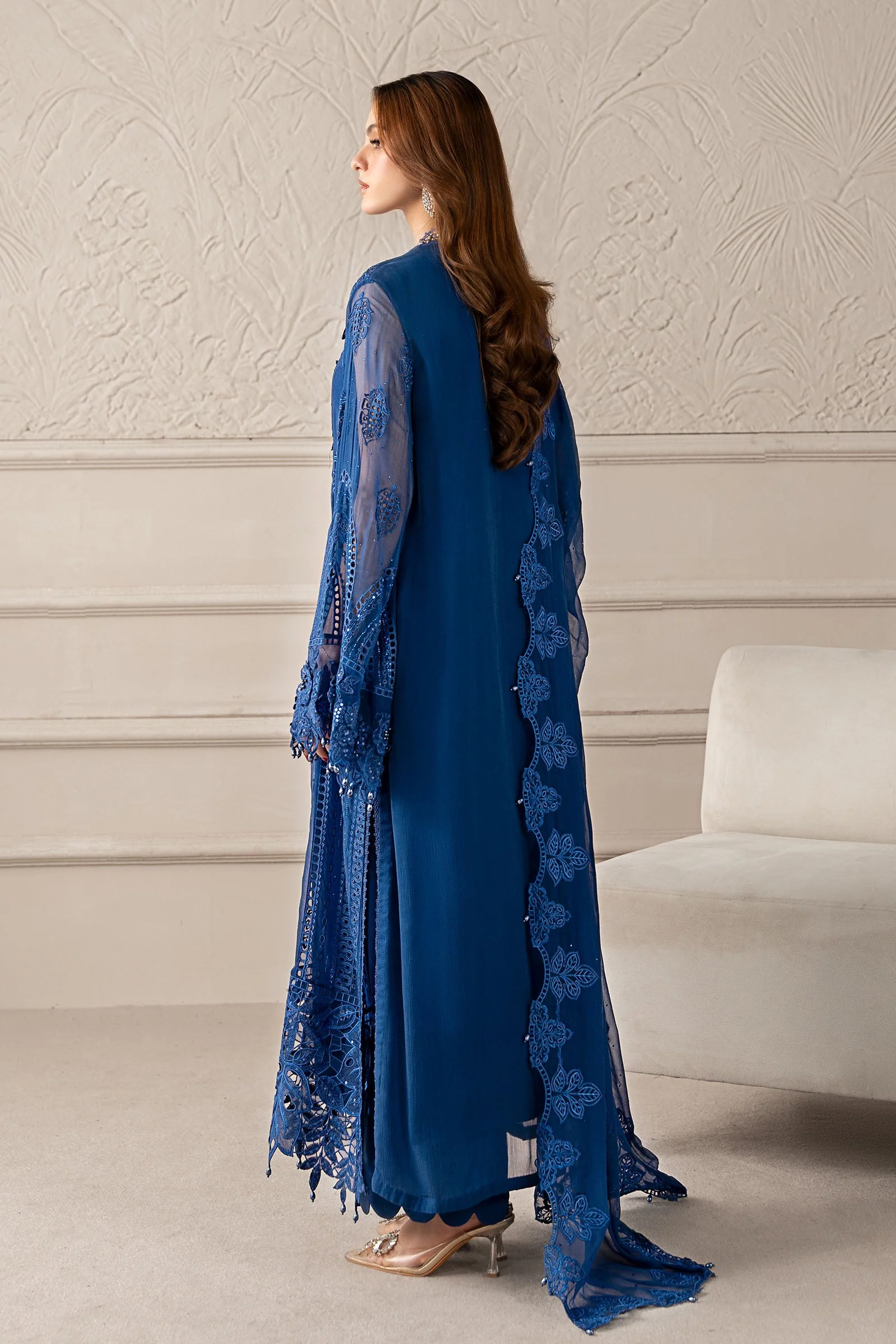 3 Piece Embroidered Chiffon Suit | MCS-25-103 - Image 8