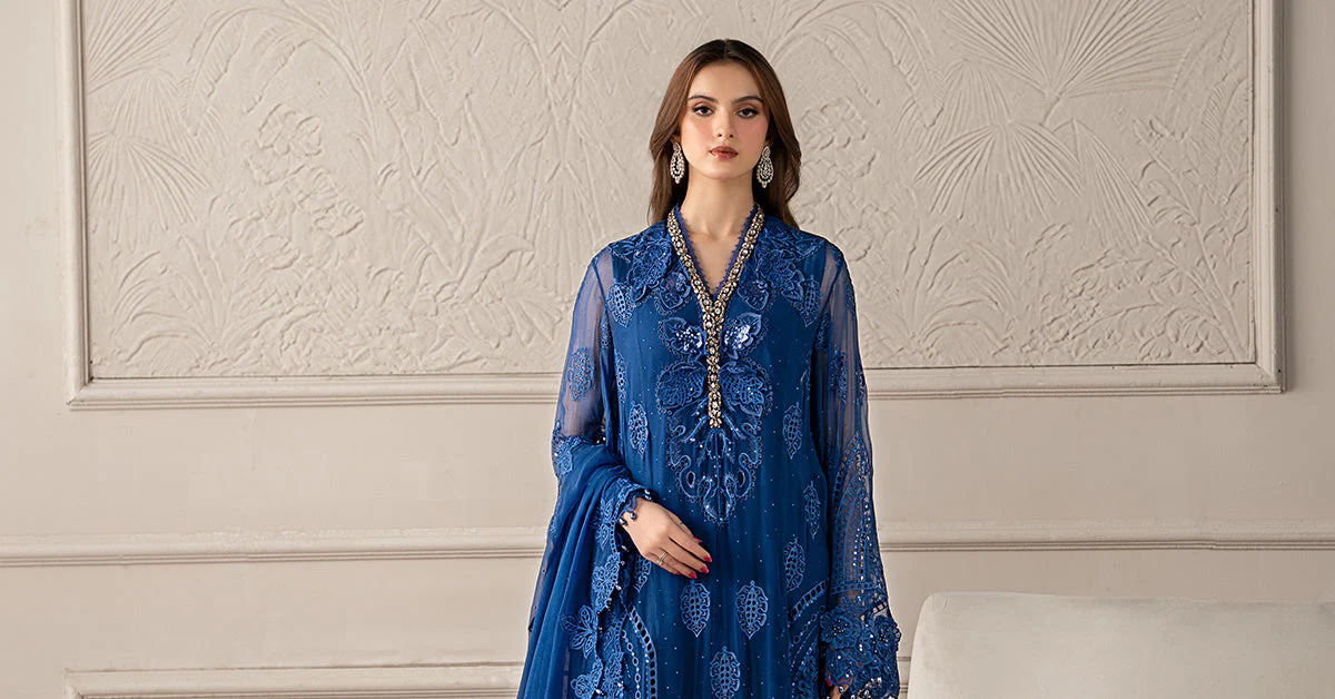 3 Piece Embroidered Chiffon Suit | MCS-25-103 - Image 9