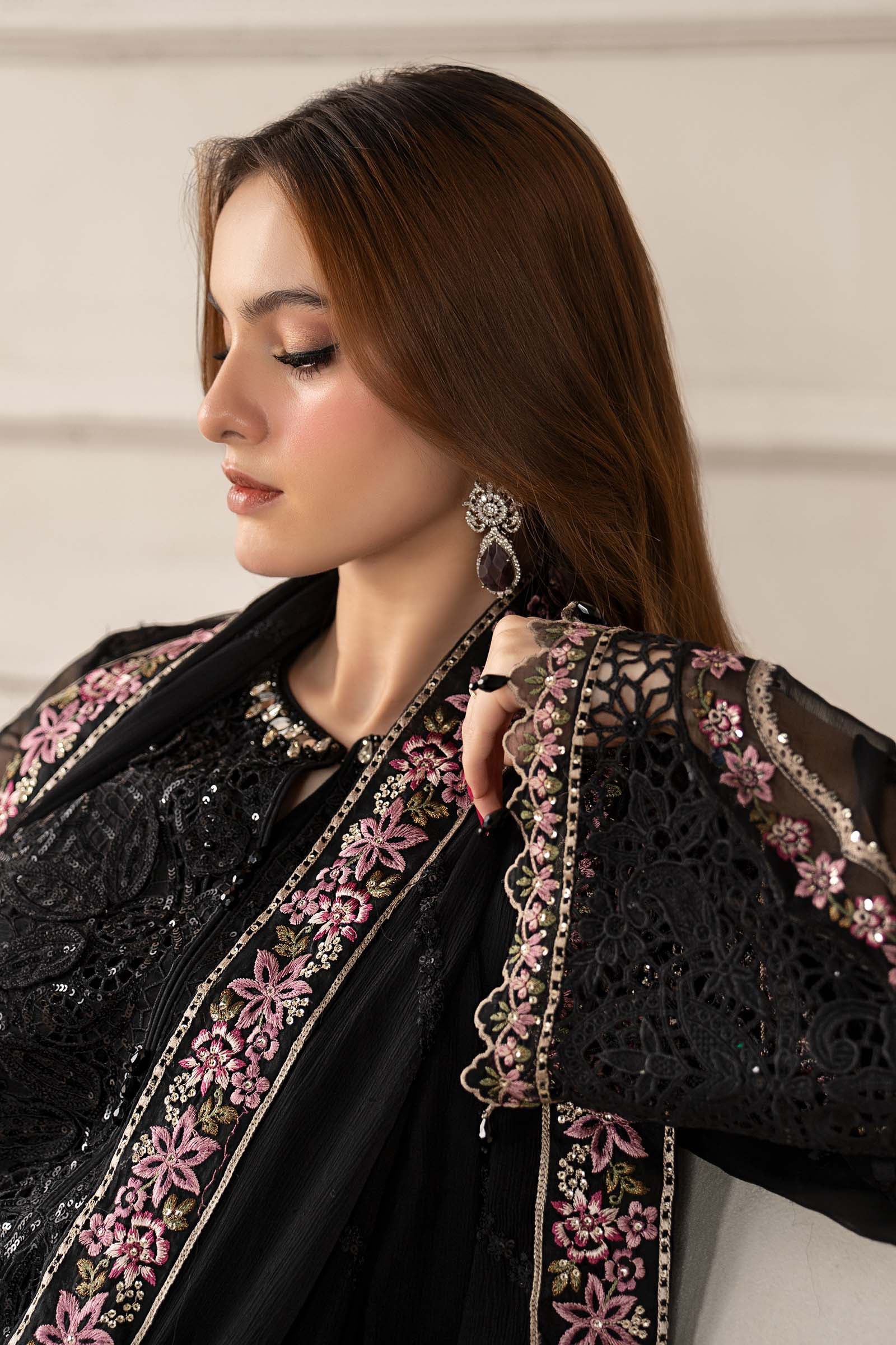 3 Piece Embroidered Chiffon Suit | MCS-25-104 - Image 4