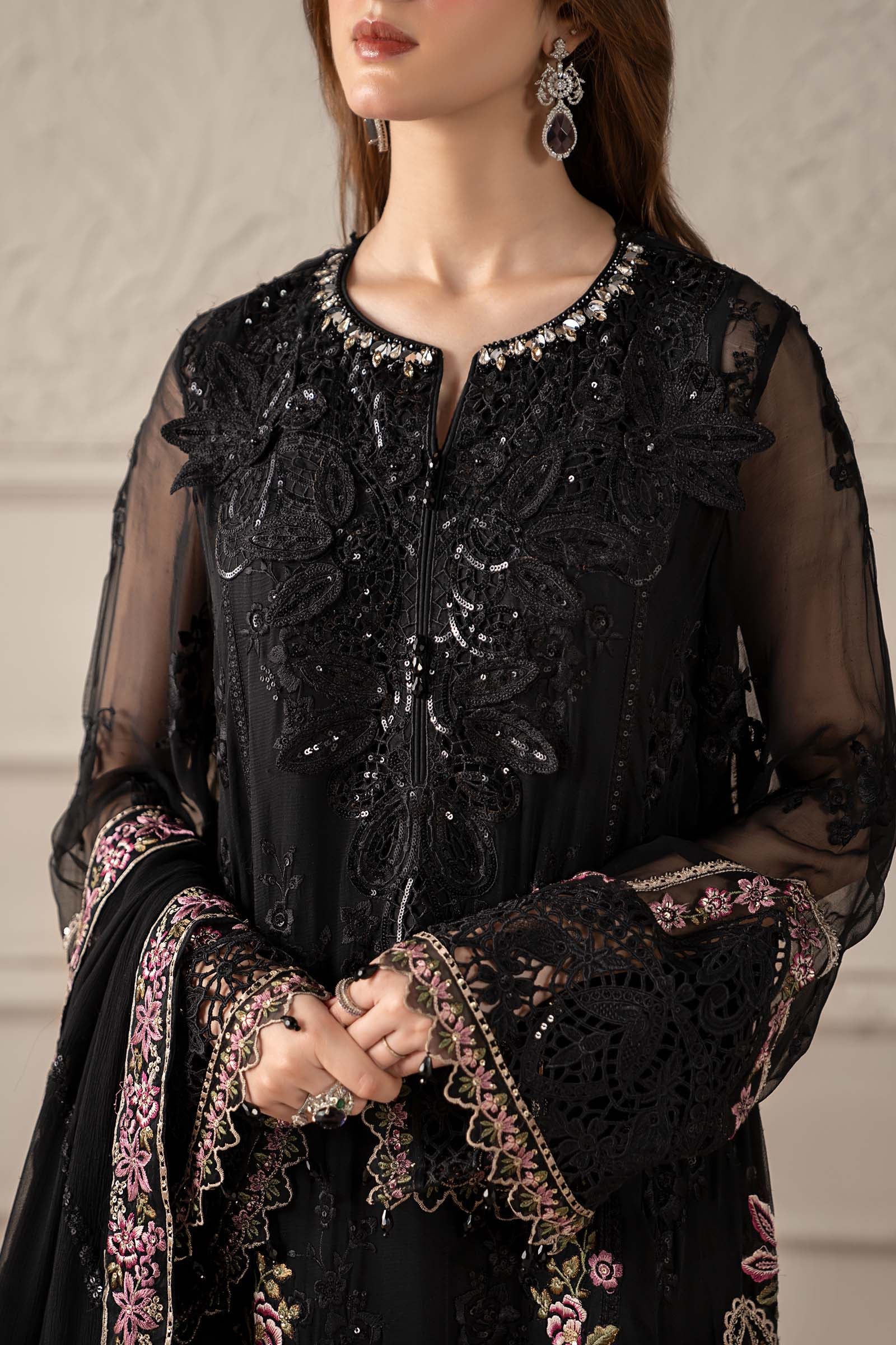 3 Piece Embroidered Chiffon Suit | MCS-25-104 - Image 5