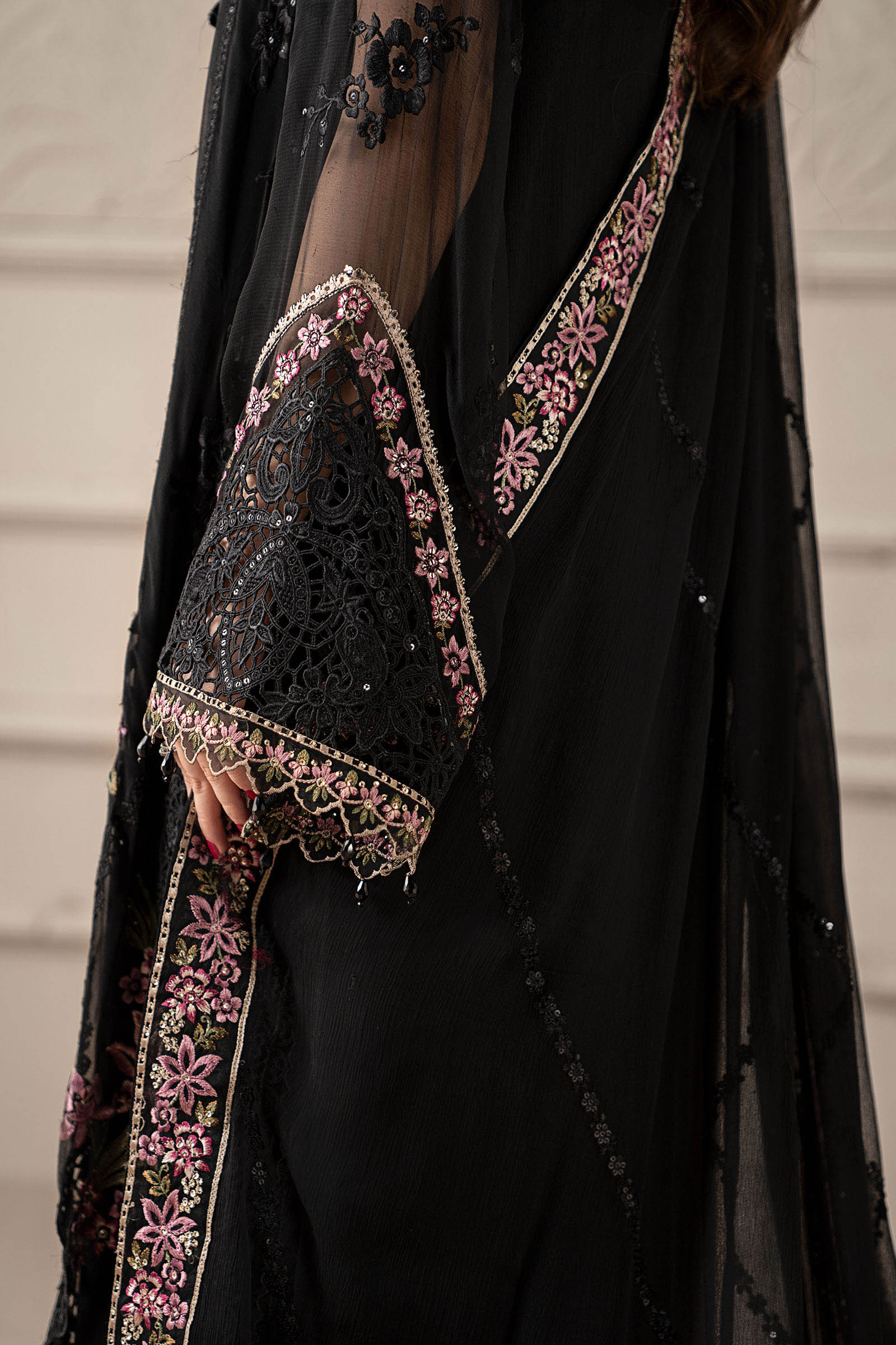 3 Piece Embroidered Chiffon Suit | MCS-25-104 - Image 6
