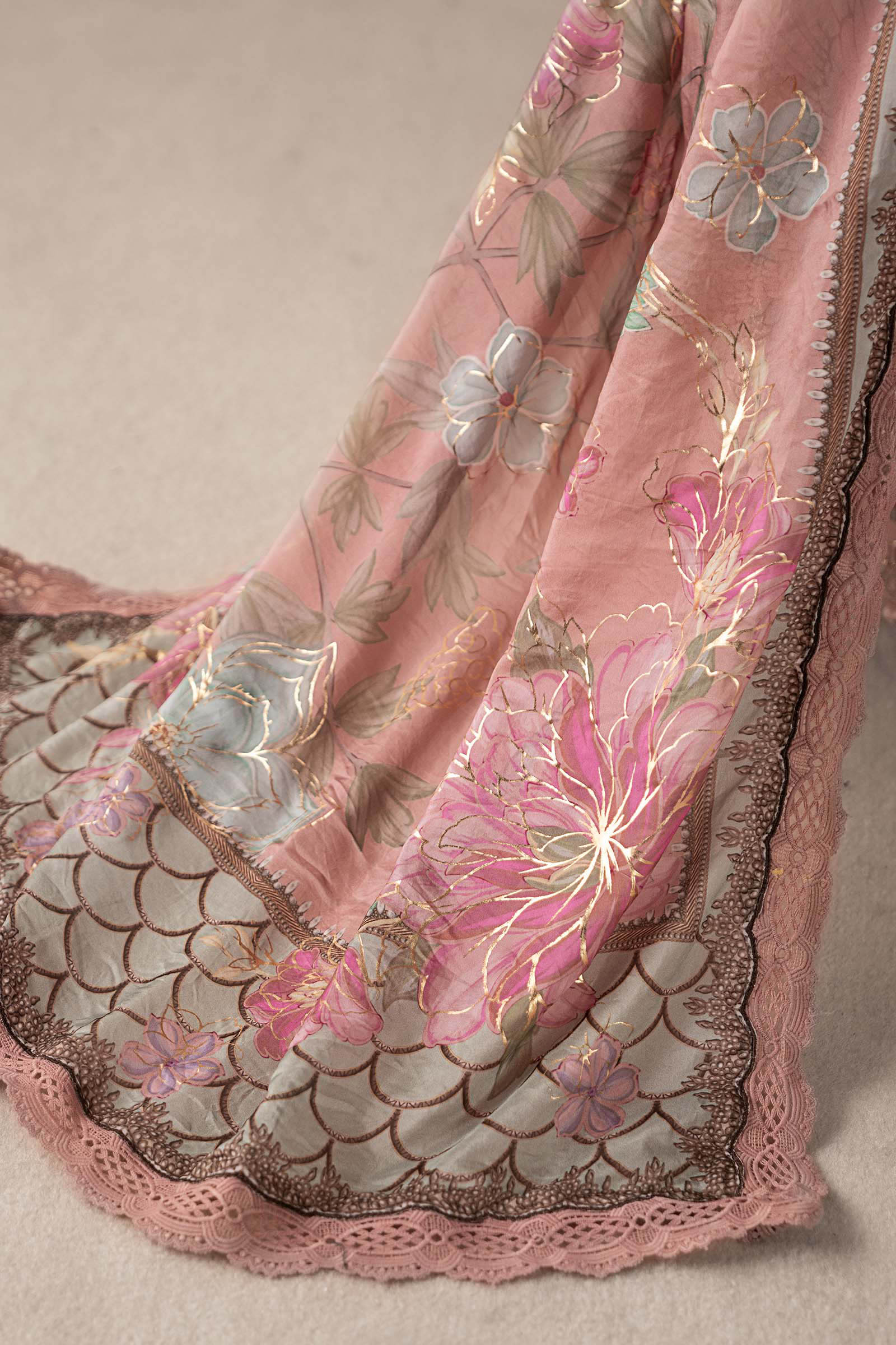 3 Piece Embroidered Chiffon Suit | MCS-25-105 - Image 7
