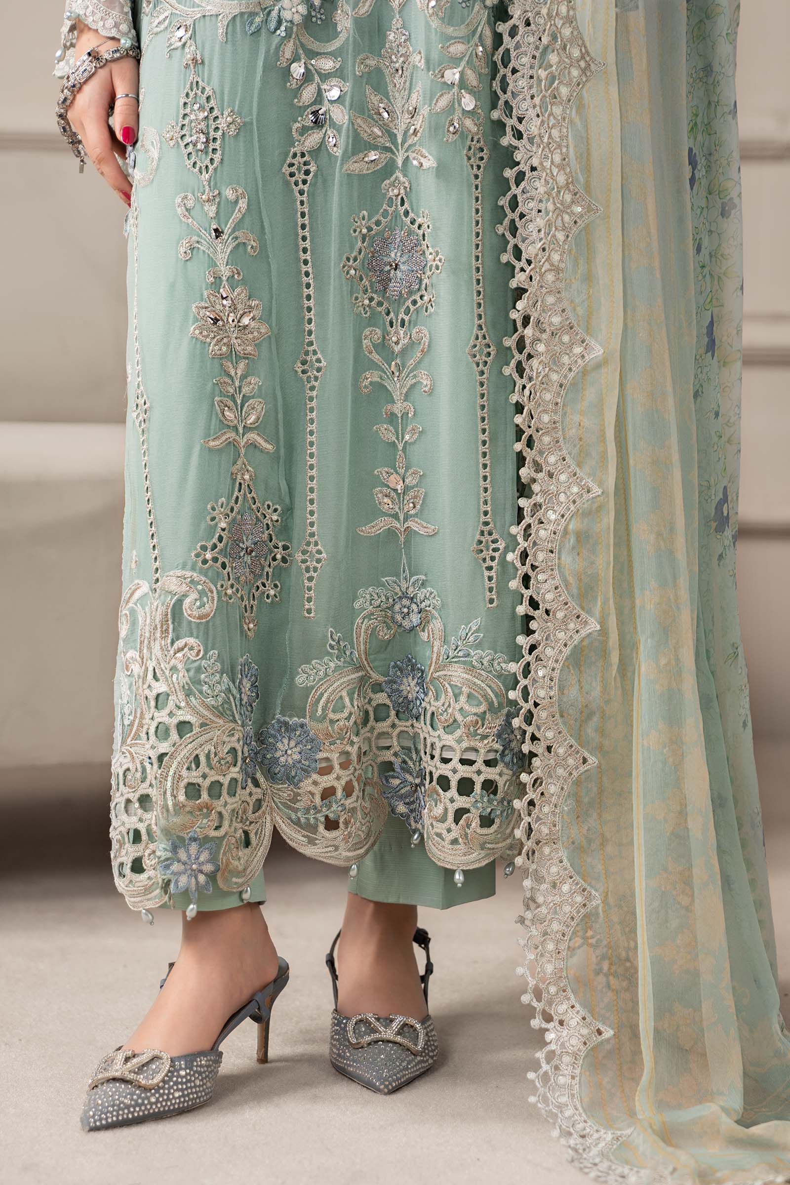 3 Piece Embroidered Chiffon Suit | MCS-25-108 - Image 5