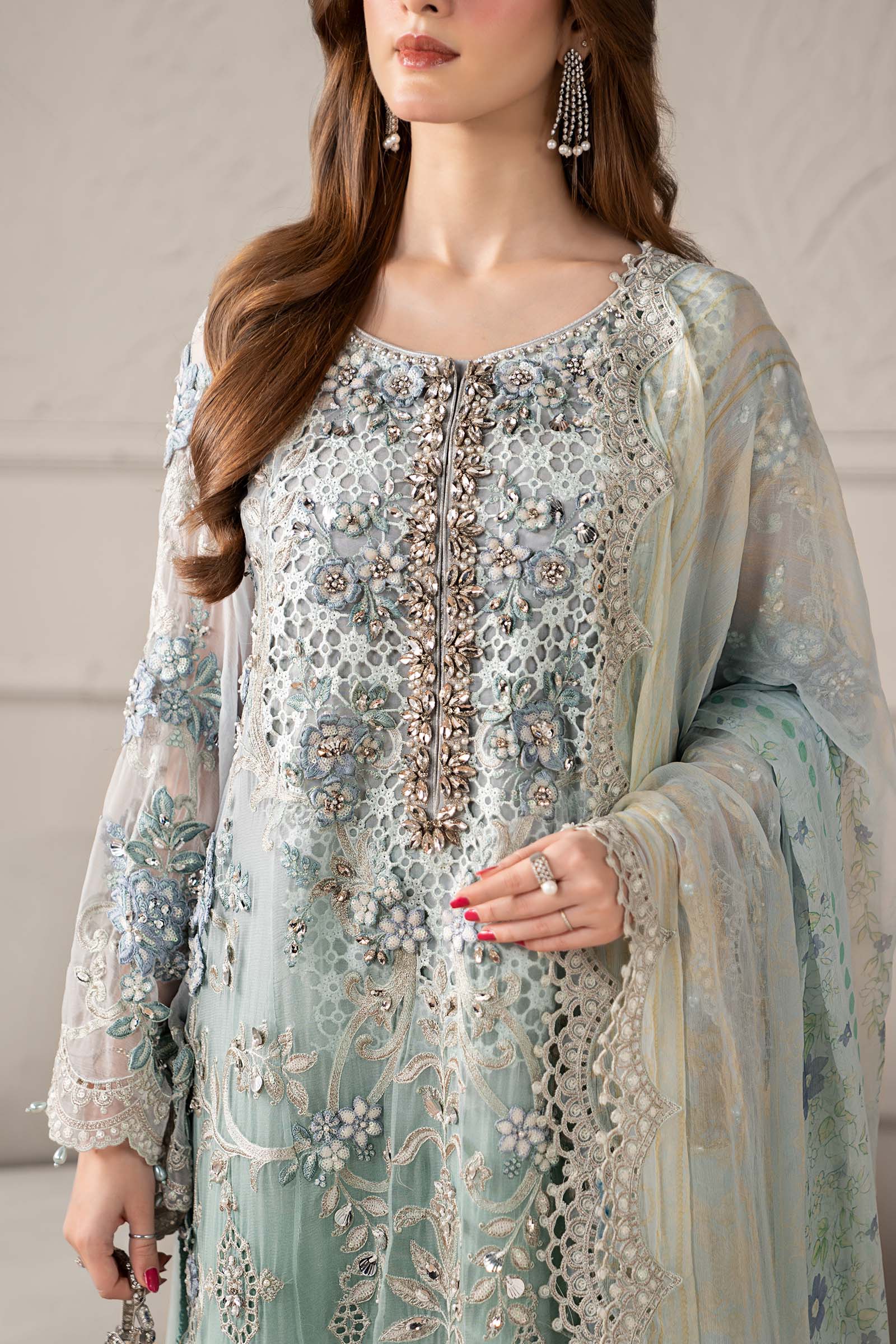 3 Piece Embroidered Chiffon Suit | MCS-25-108 - Image 6