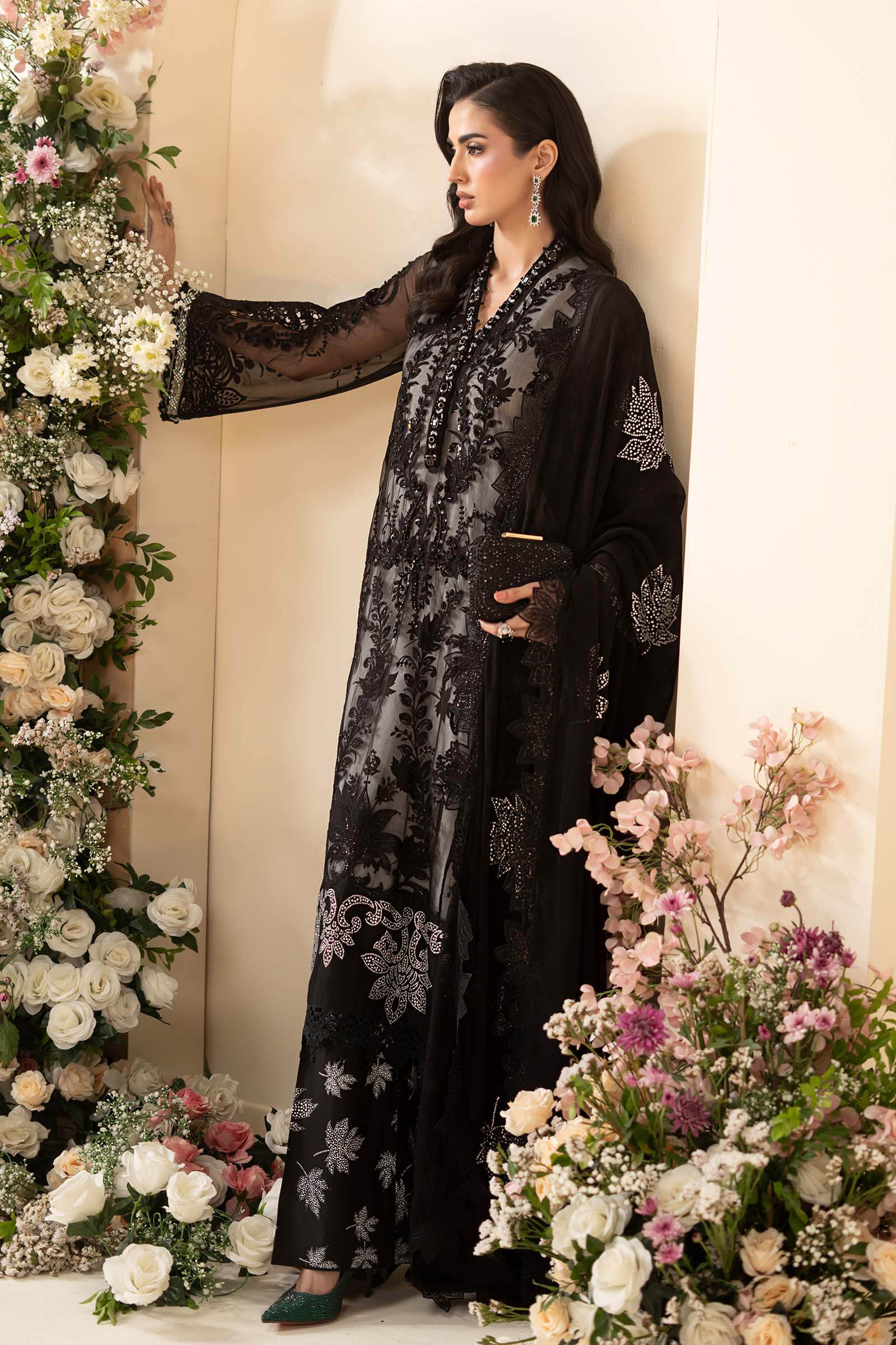 3 Piece Embroidered Chiffon Suit - Image 4