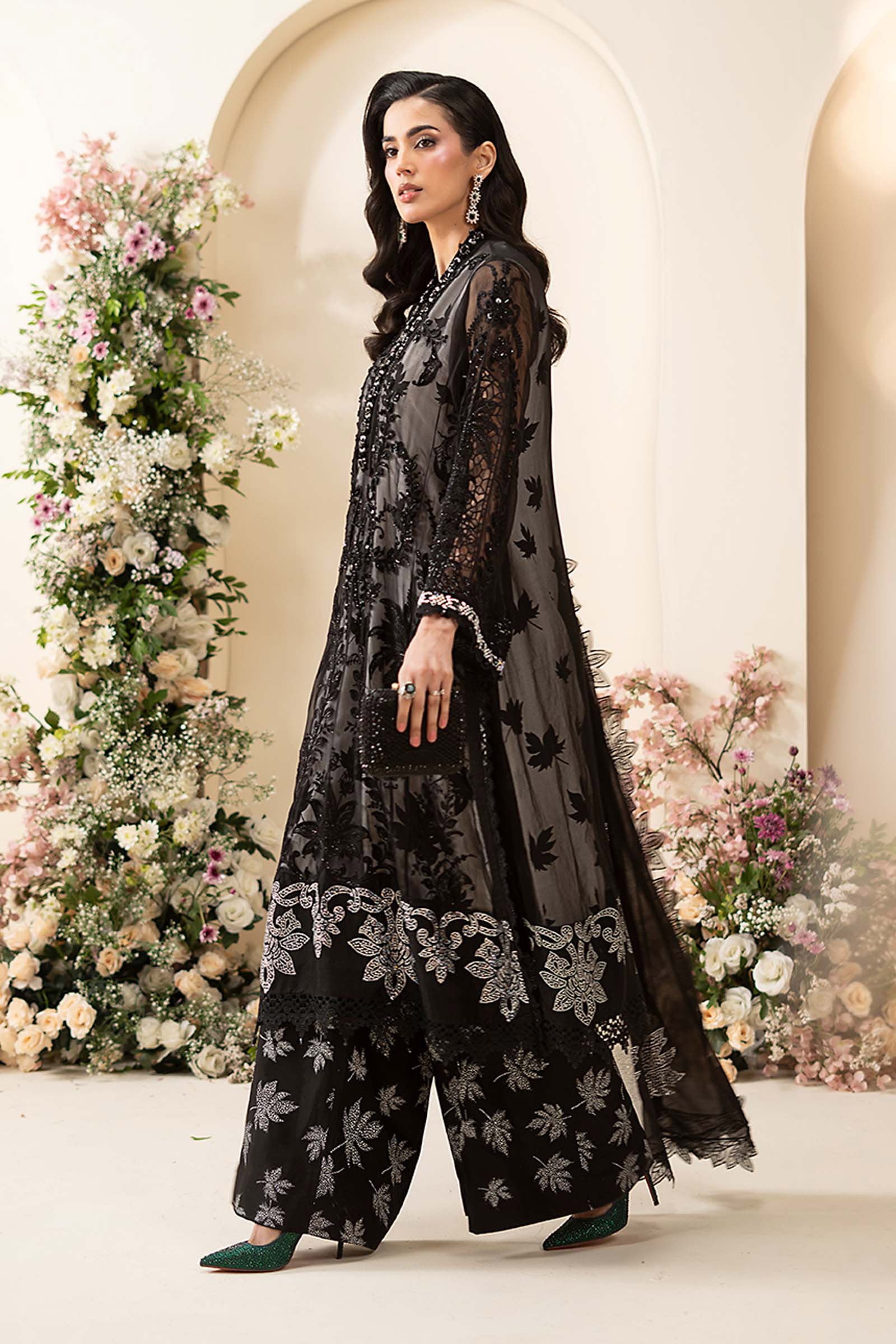 3 Piece Embroidered Chiffon Suit - Image 8