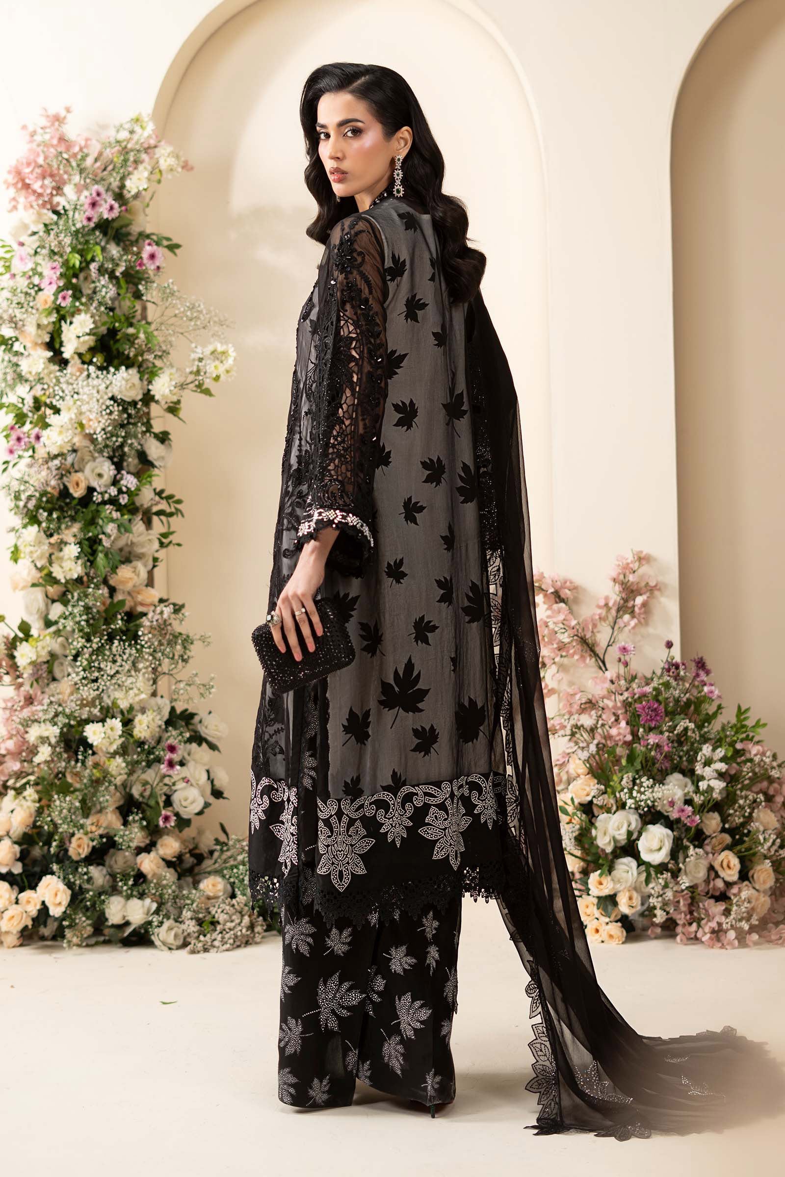3 Piece Embroidered Chiffon Suit - Image 9