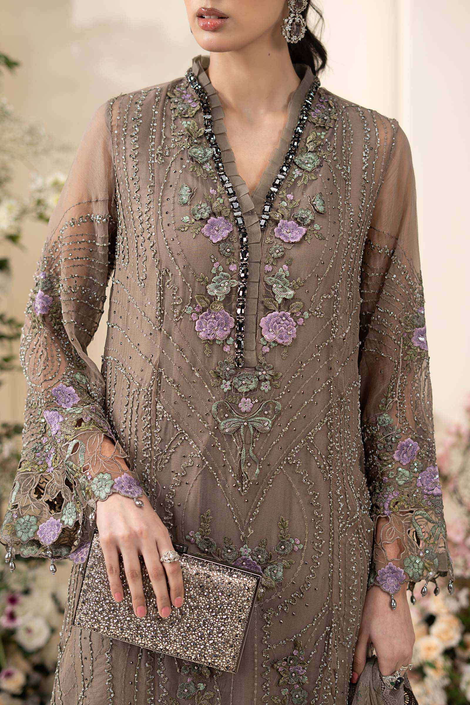 3 Piece Embroidered Chiffon Suit - Image 3