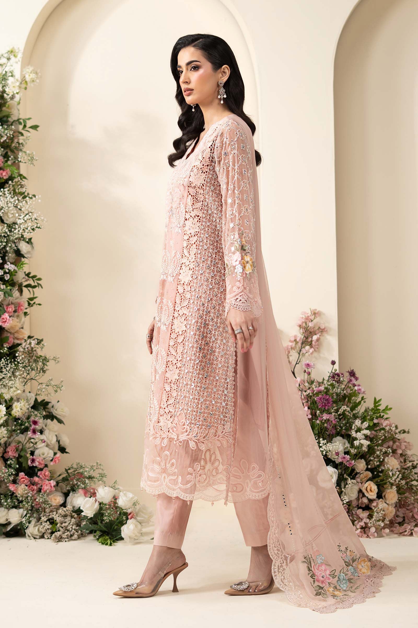 3 Piece Embroidered Chiffon Suit - Image 9