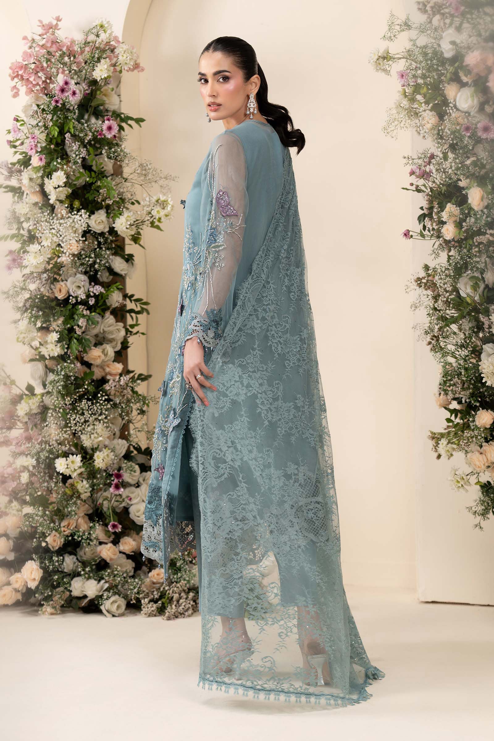 3 Piece Embroidered Chiffon Suit - Image 10