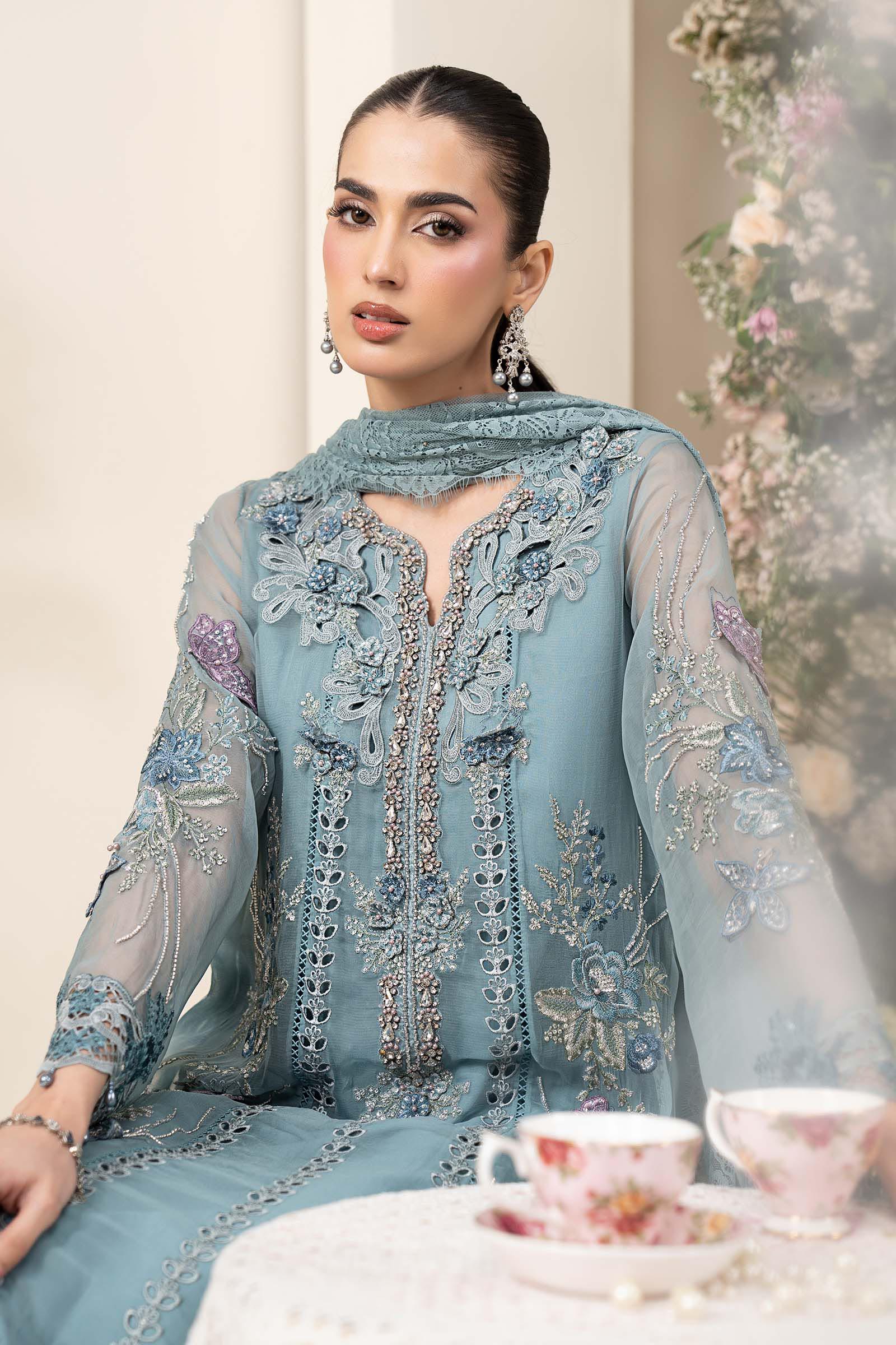 3 Piece Embroidered Chiffon Suit - Image 4