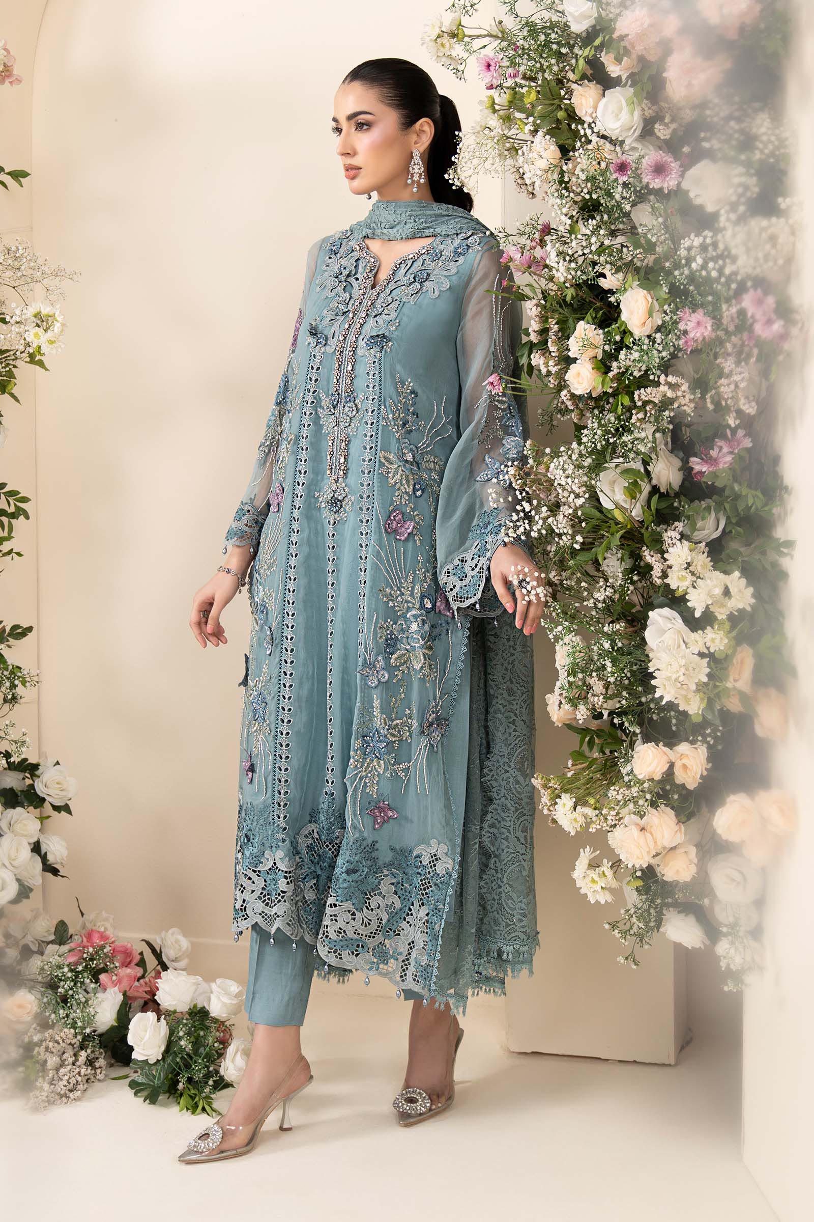 3 Piece Embroidered Chiffon Suit - Image 8