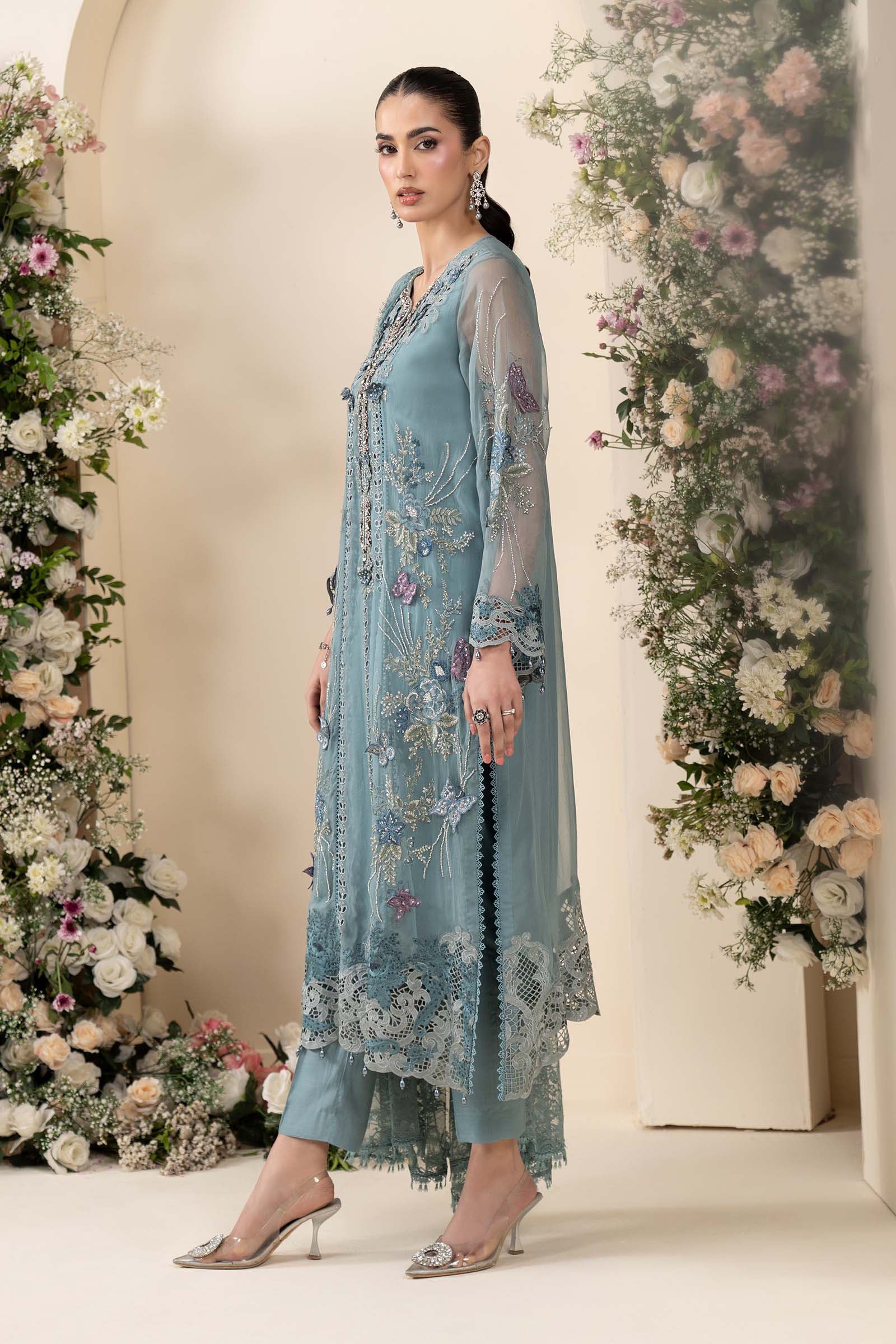 3 Piece Embroidered Chiffon Suit - Image 9