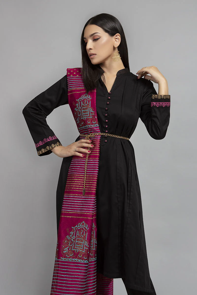 Scarf Dupatta - MG-W20-12-Pink - Image 2