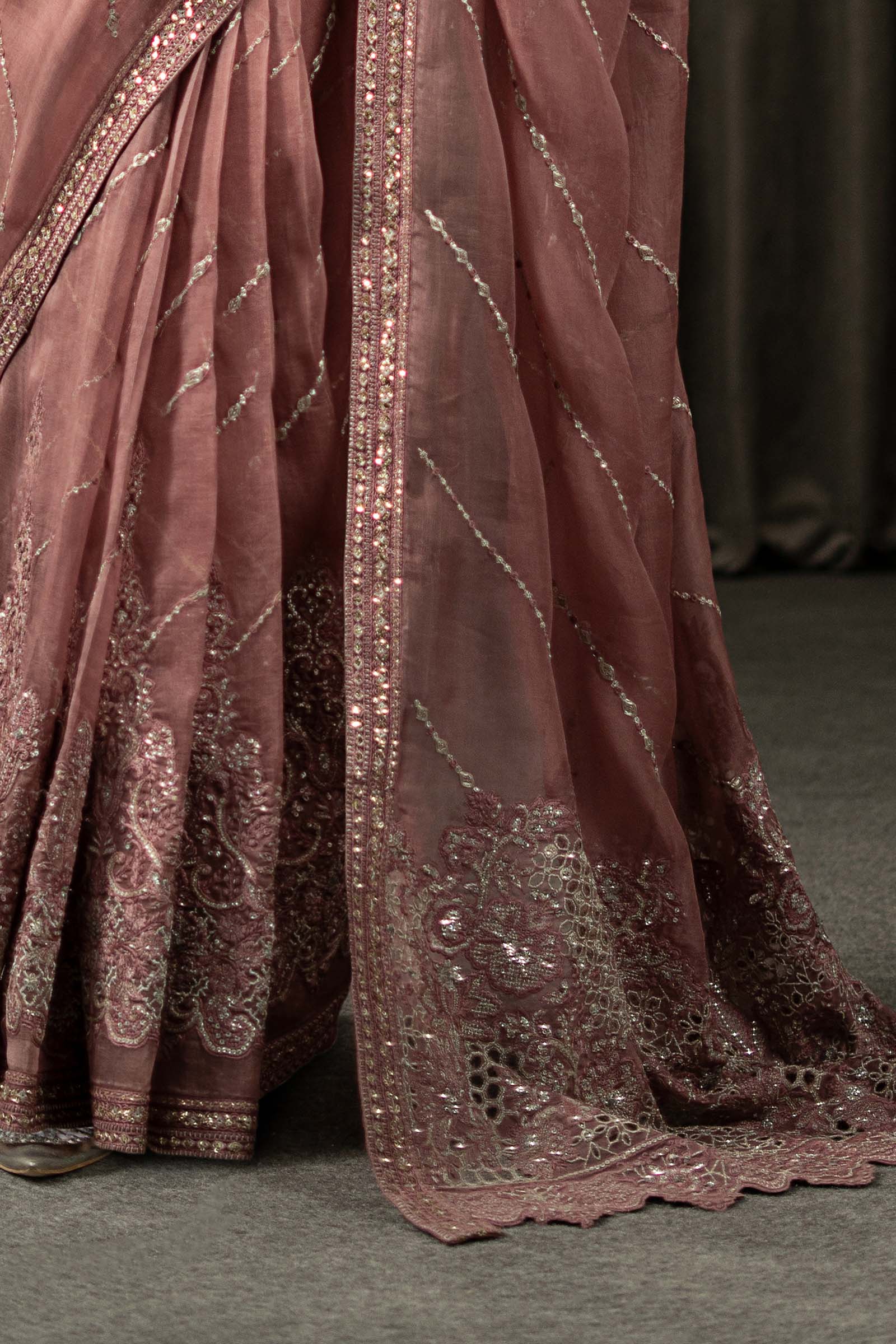 Embroidered Organza Saree - Image 6