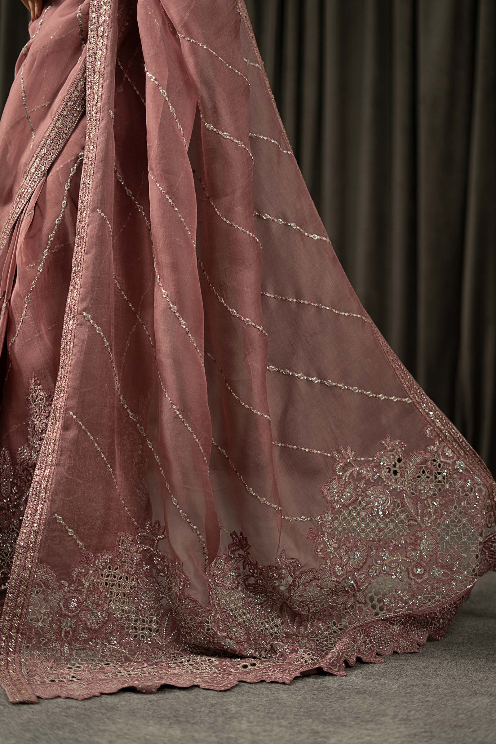 Embroidered Organza Saree - Image 7
