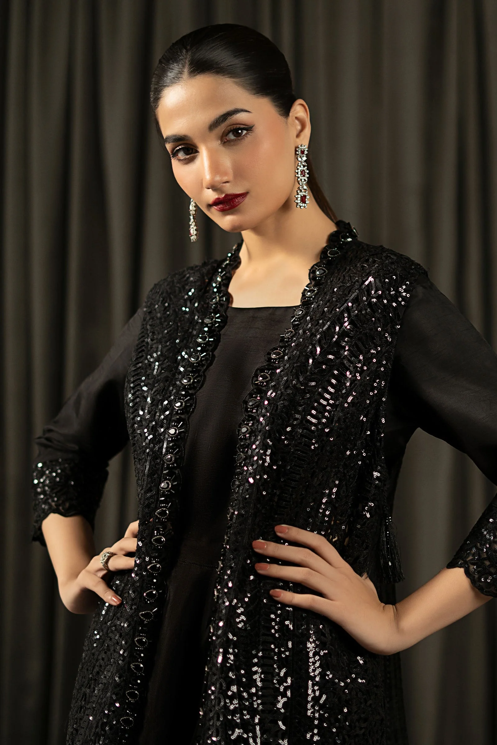 3 Piece Embroidered Organza Suit - Image 2