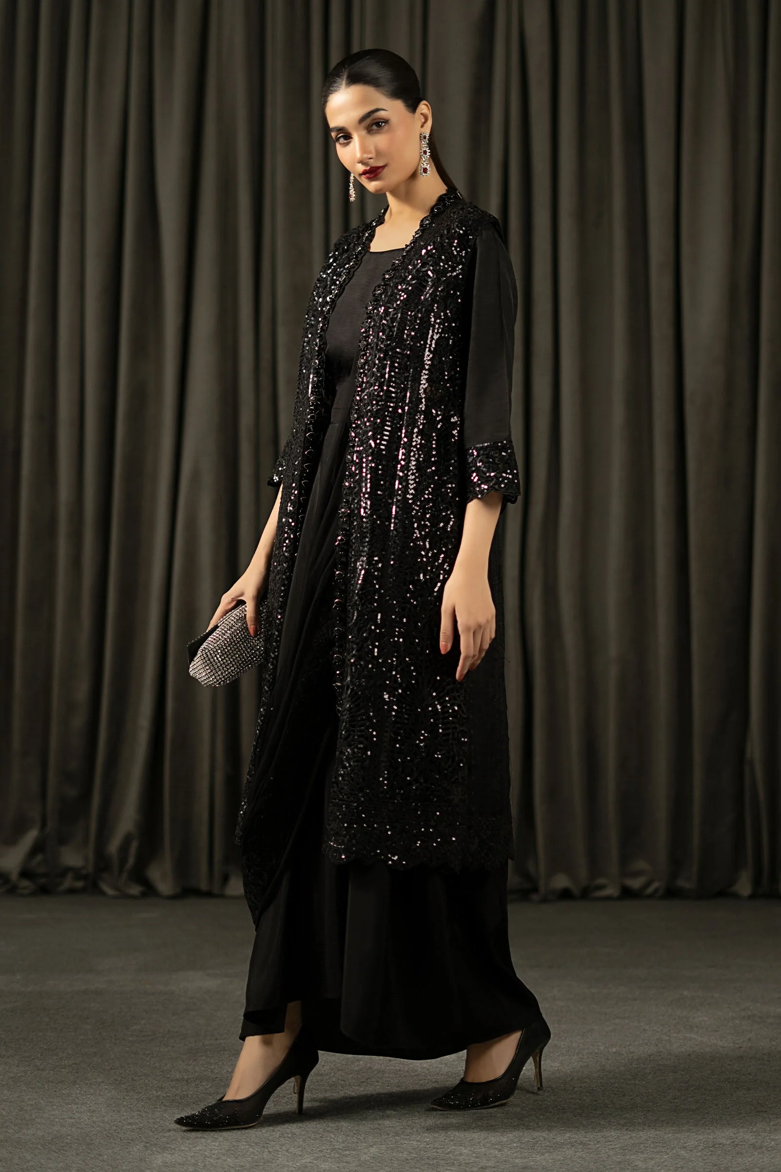 3 Piece Embroidered Organza Suit - Image 4